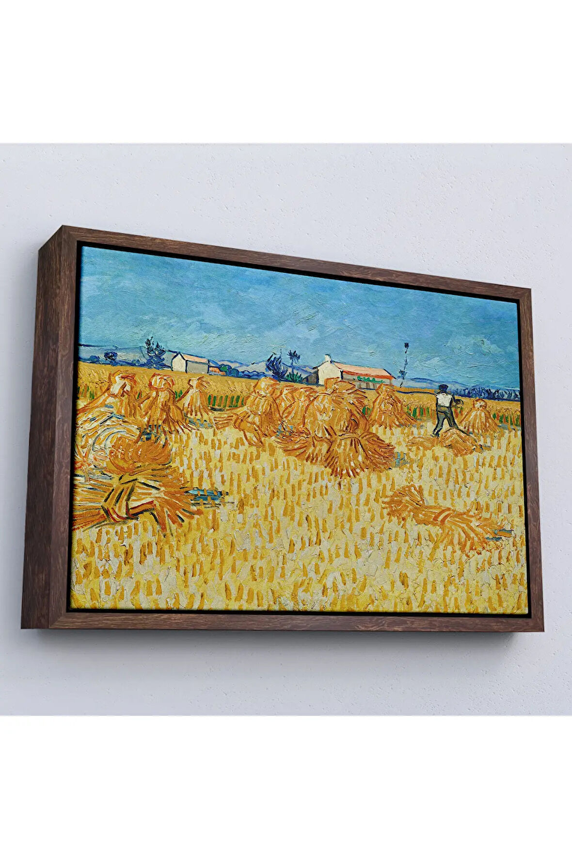 Ahşap Çerçeveli Vincent Van Gogh Provence'Te Hasat Tablo-7148