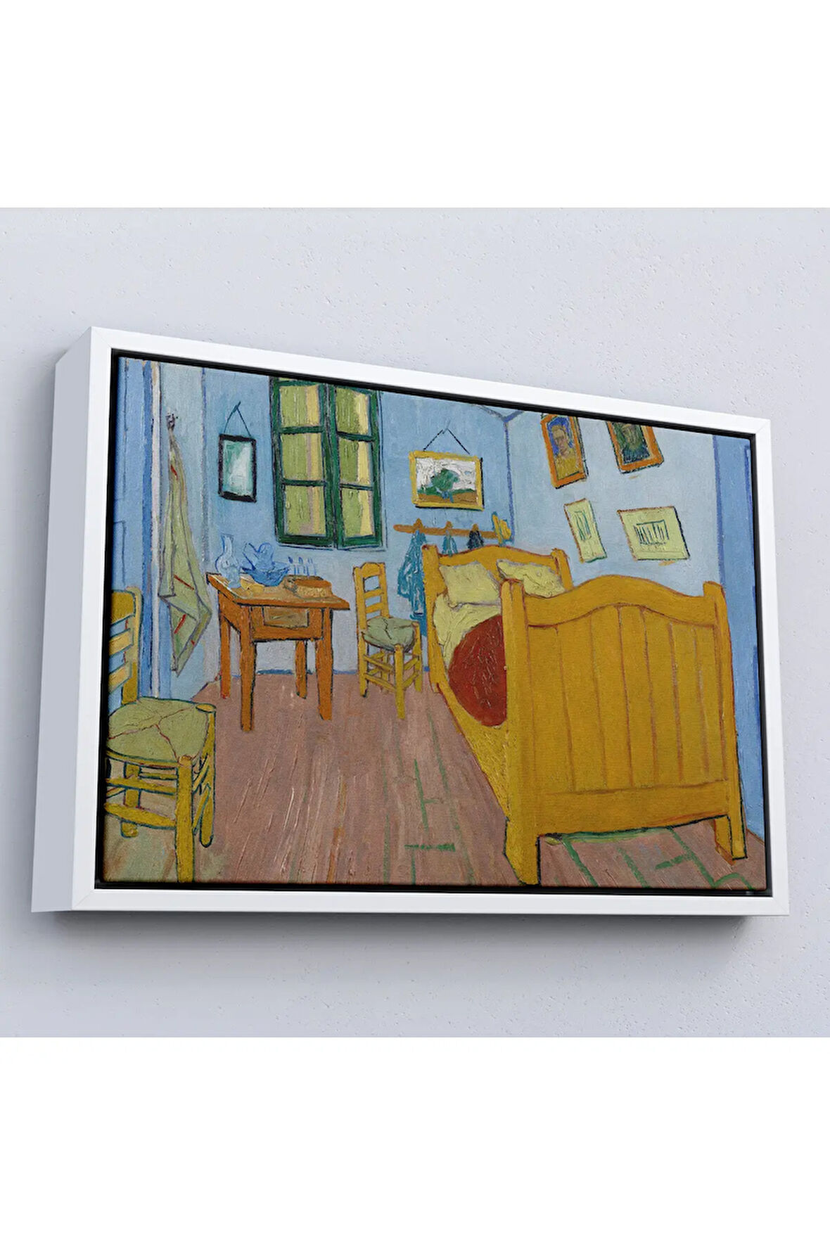 Ahşap Çerçeveli Vincent Van Gogh - Arles'Ta Yatak Odası Tablosu - Bedroom İn Arles-7179