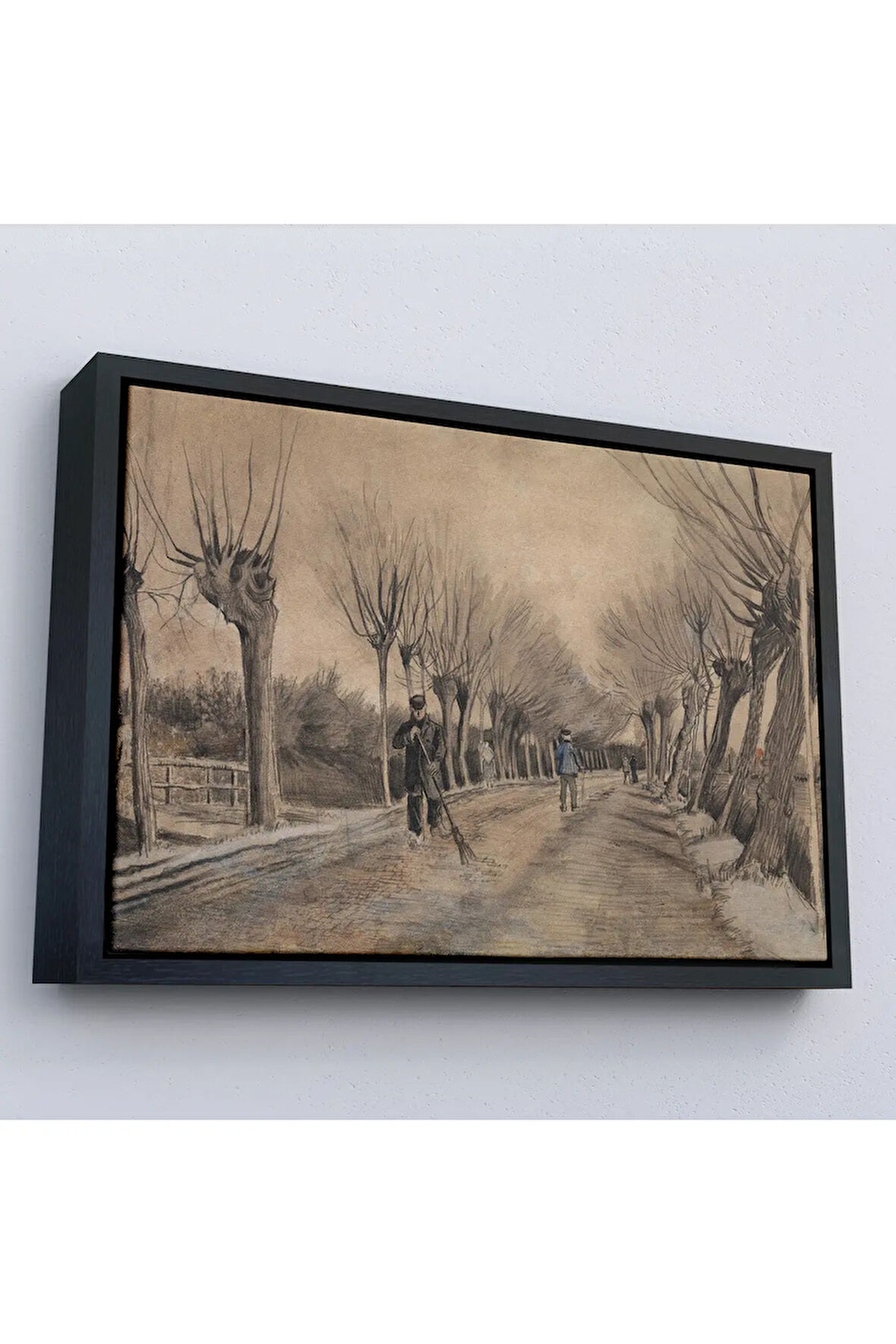 Ahşap Çerçeveli Vincent Van Gogh - Etten'De Yol Tablosu - Road İn Etten-7186