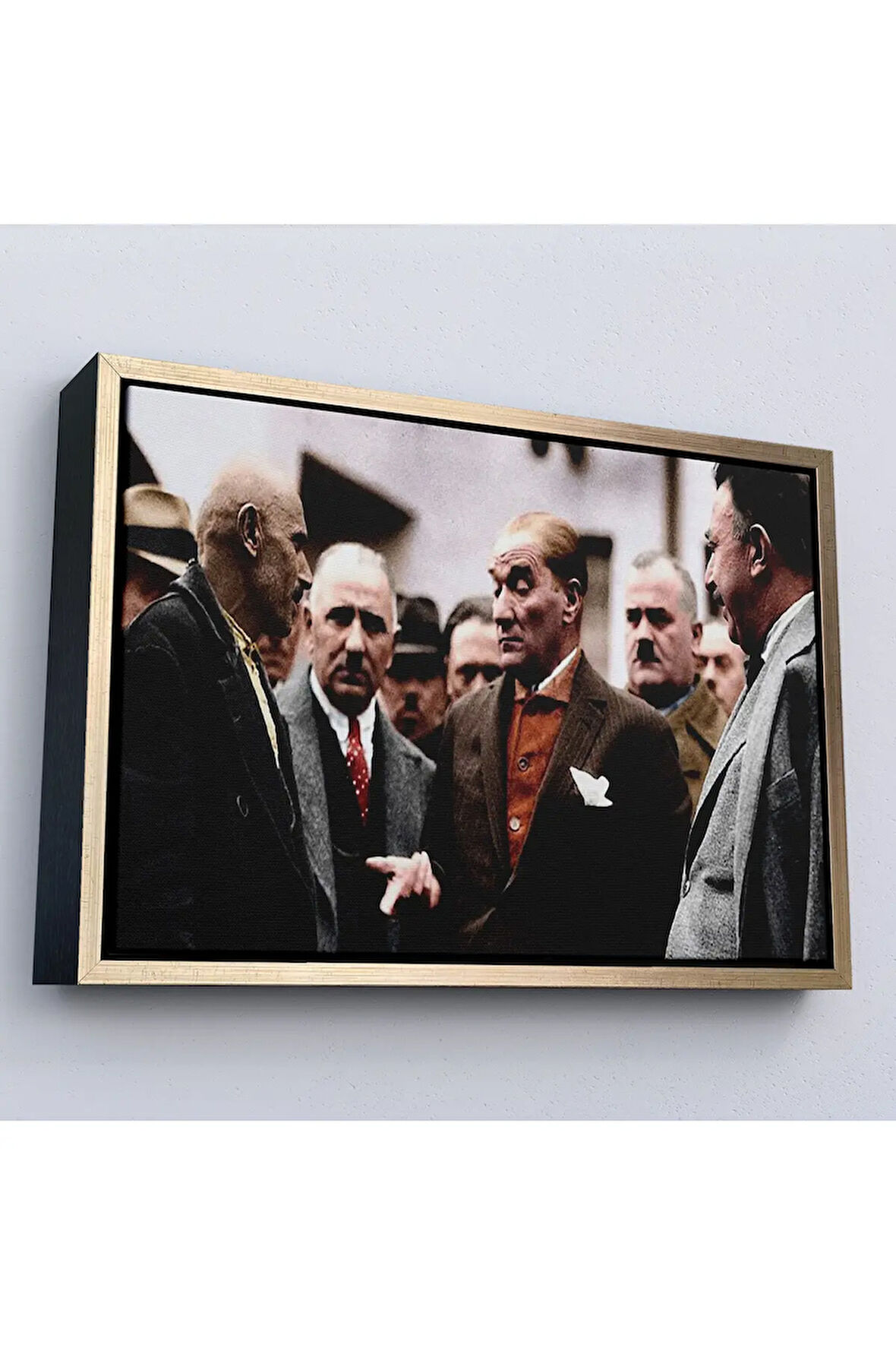 Ahşap Çerçeveli Muatafa Kemal Atatürk Yurttaş İle Konuma Tablosu-7193