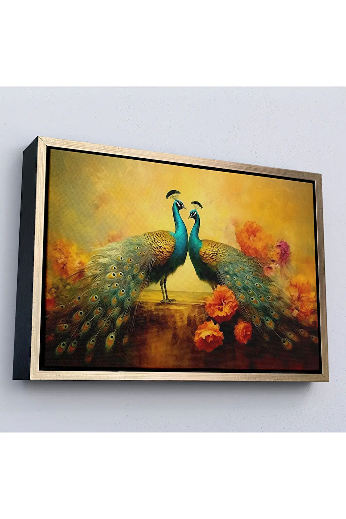 Ahşap Çerçeveli Tavus Kuşları Tablosu-7206