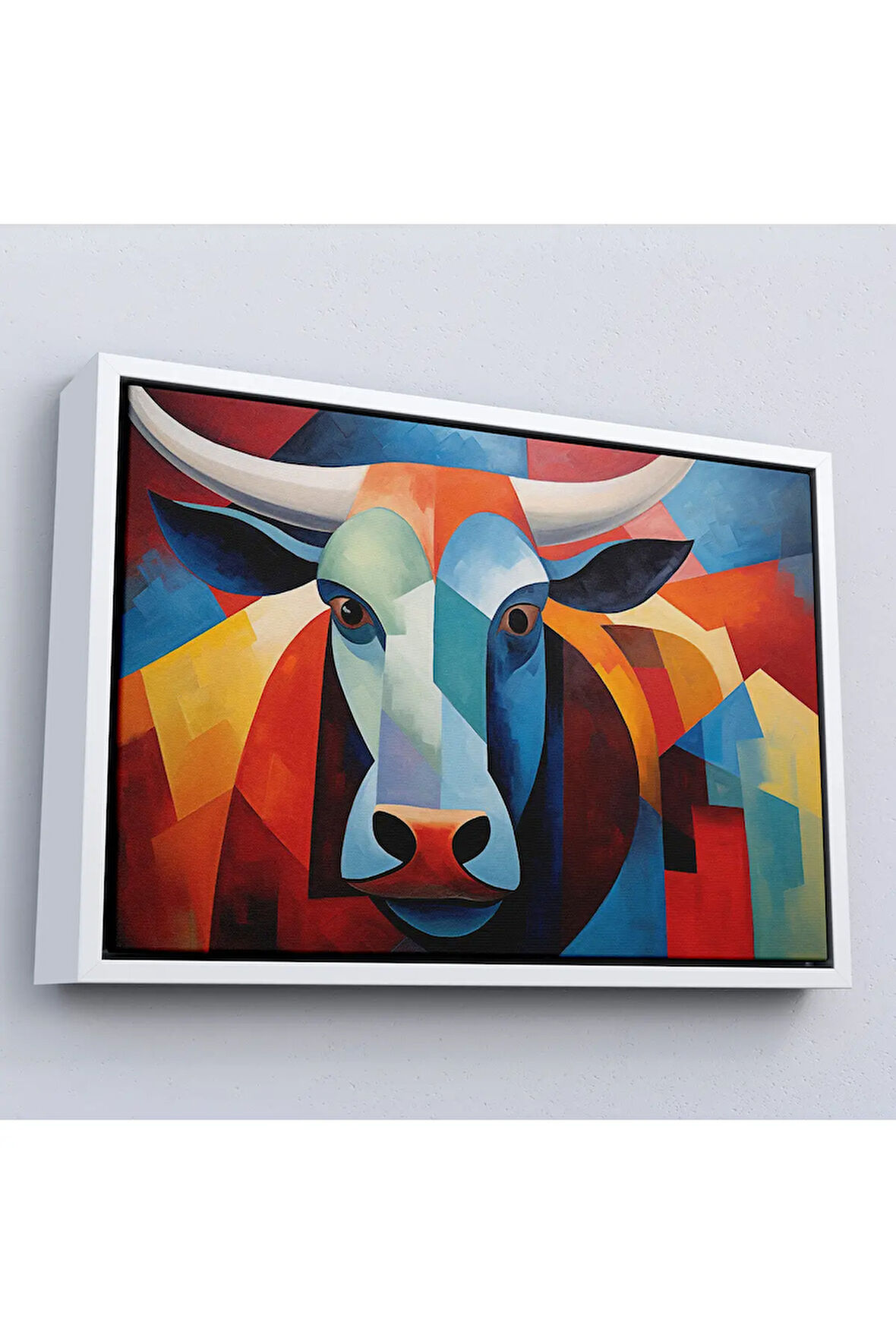 Ahşap Çerçeveli Soyut Boğa Tablosu-7209