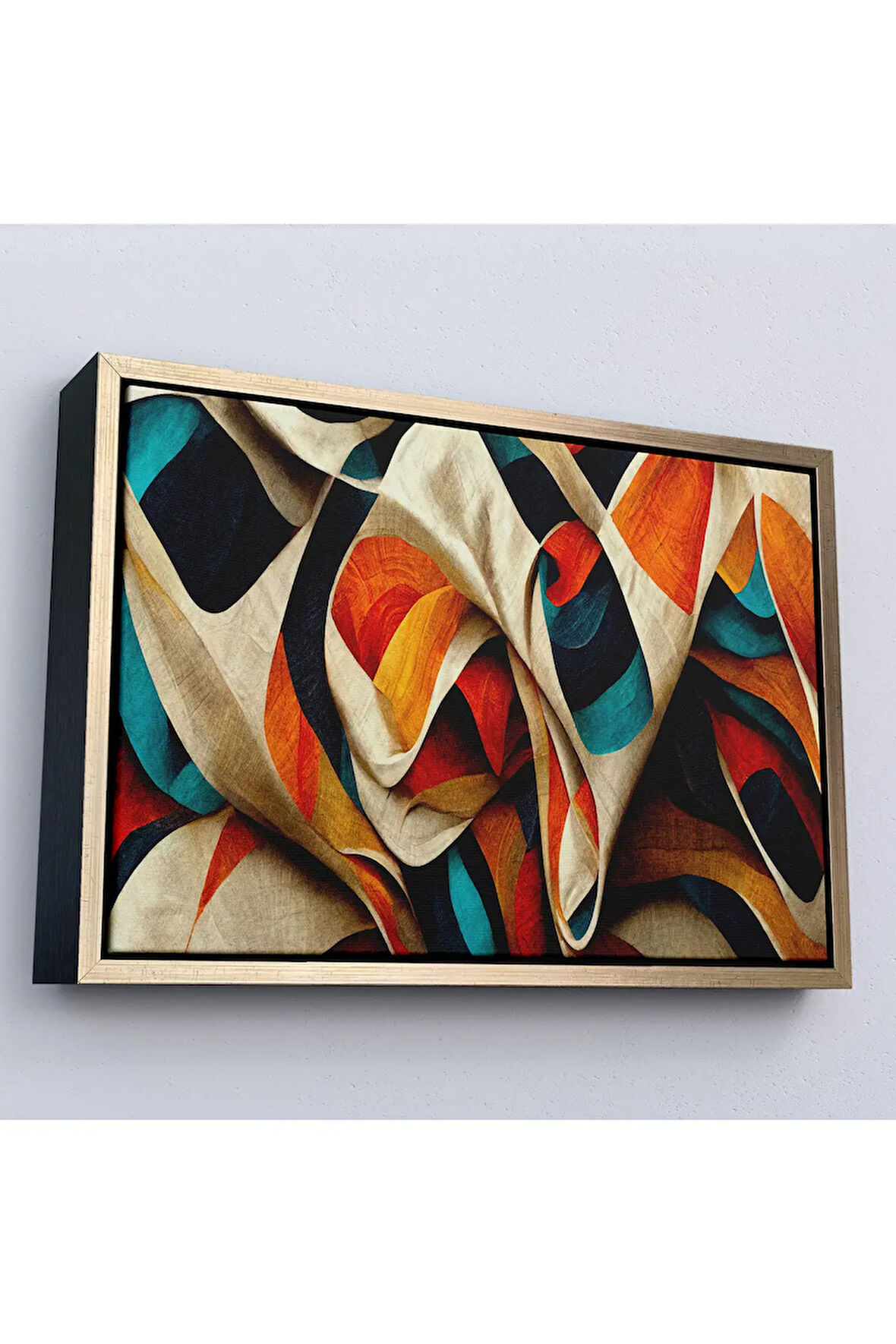 Ahşap Çerçeveli Soyut Modern Fütüristik Tablo-7219