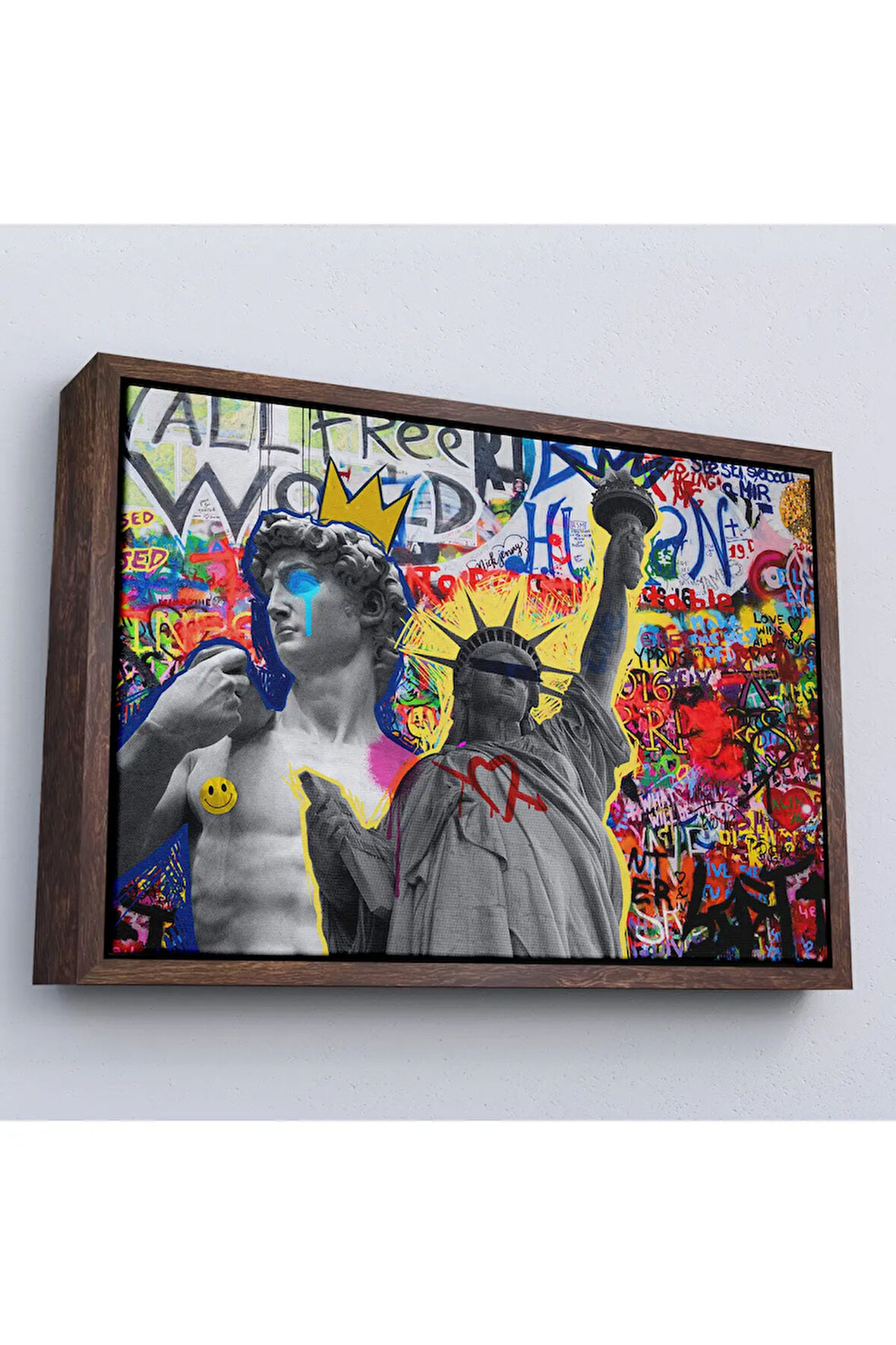 Ahşap Çerçeveli Renkli Punk Rock Tablosu-7236