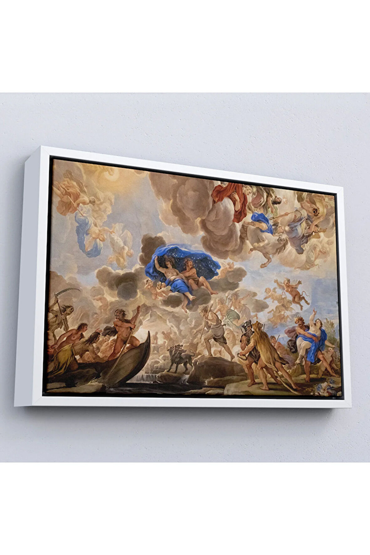 Ahşap Çerçeveli Floransa, İtalya Palazzo Medici'Nin Tavan Panoramik Görünüm Tablosu-7239