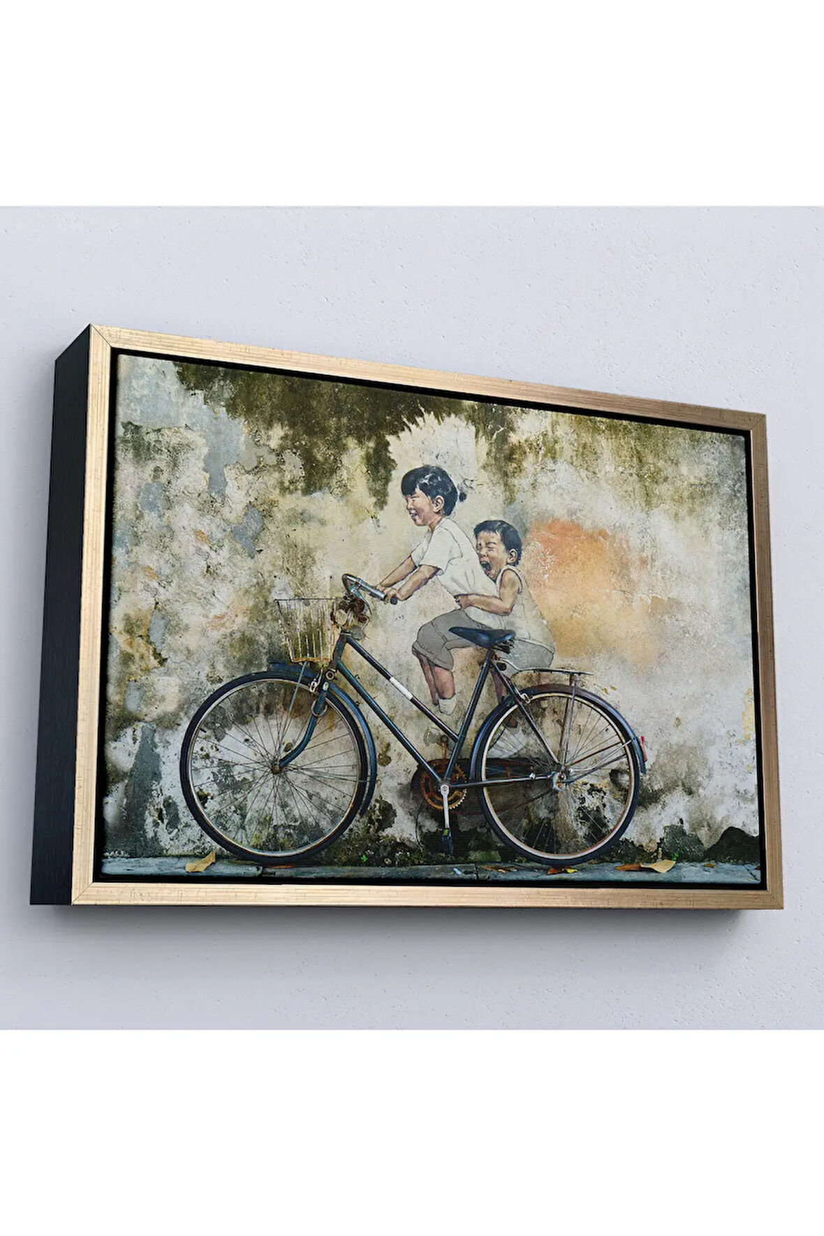 Ahşap Çerçeveli Graffiti Çocuk Bisiklet Tablosu-7241