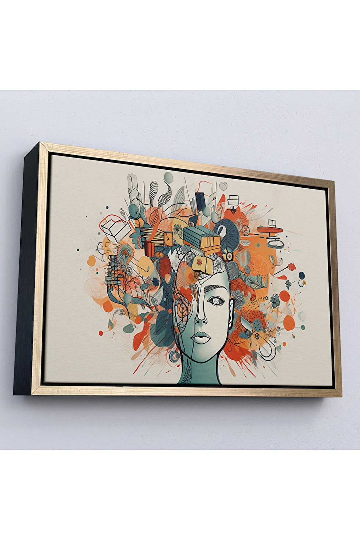 Ahşap Çerçeveli Zihin Haritası Tablosu-7280