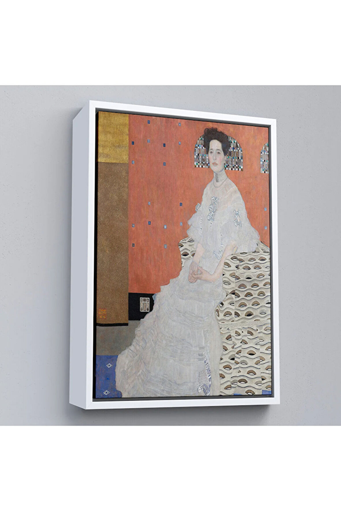 Ahşap Çerçeveli Gustav Klimt - Fritza Riedler'İn Portre Tablo-7306