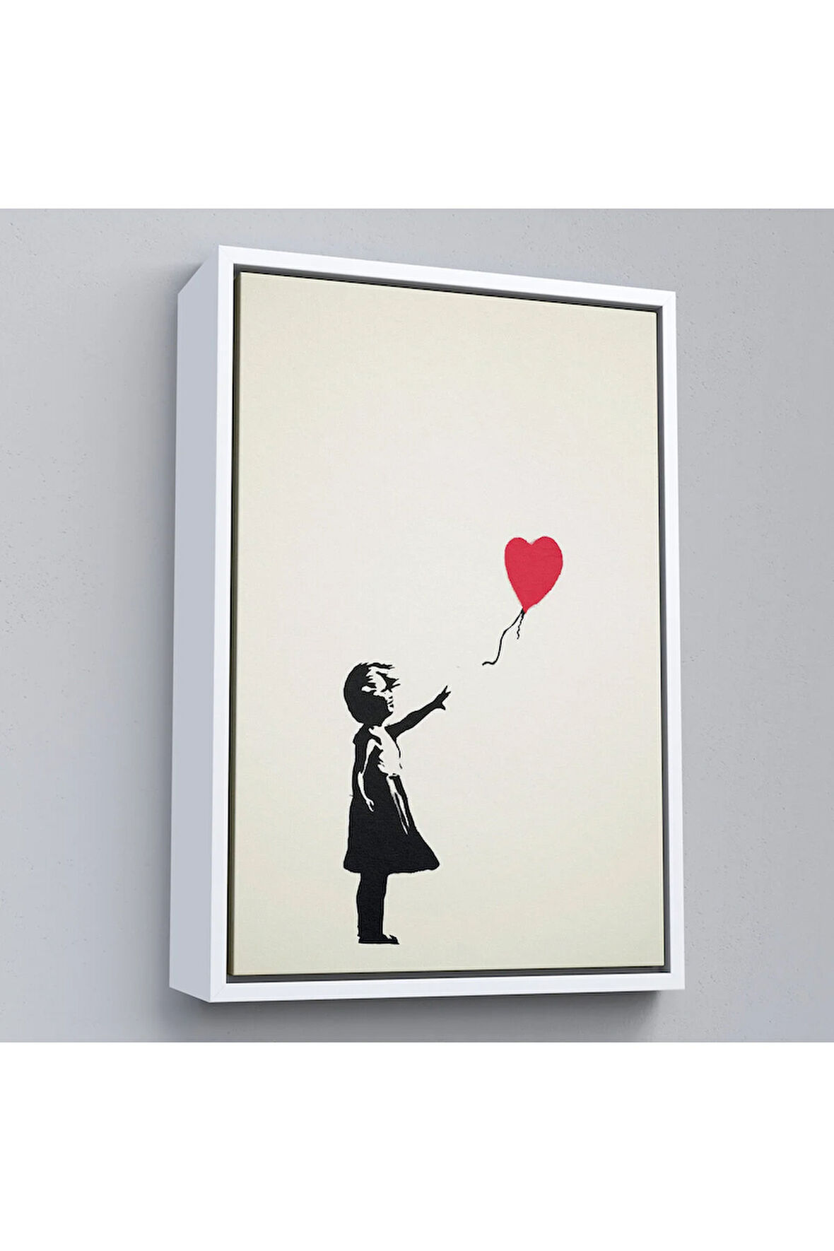 Ahşap Çerçeveli Banksy - Balonlu Kız Tablo - Girl With Balloon-7310