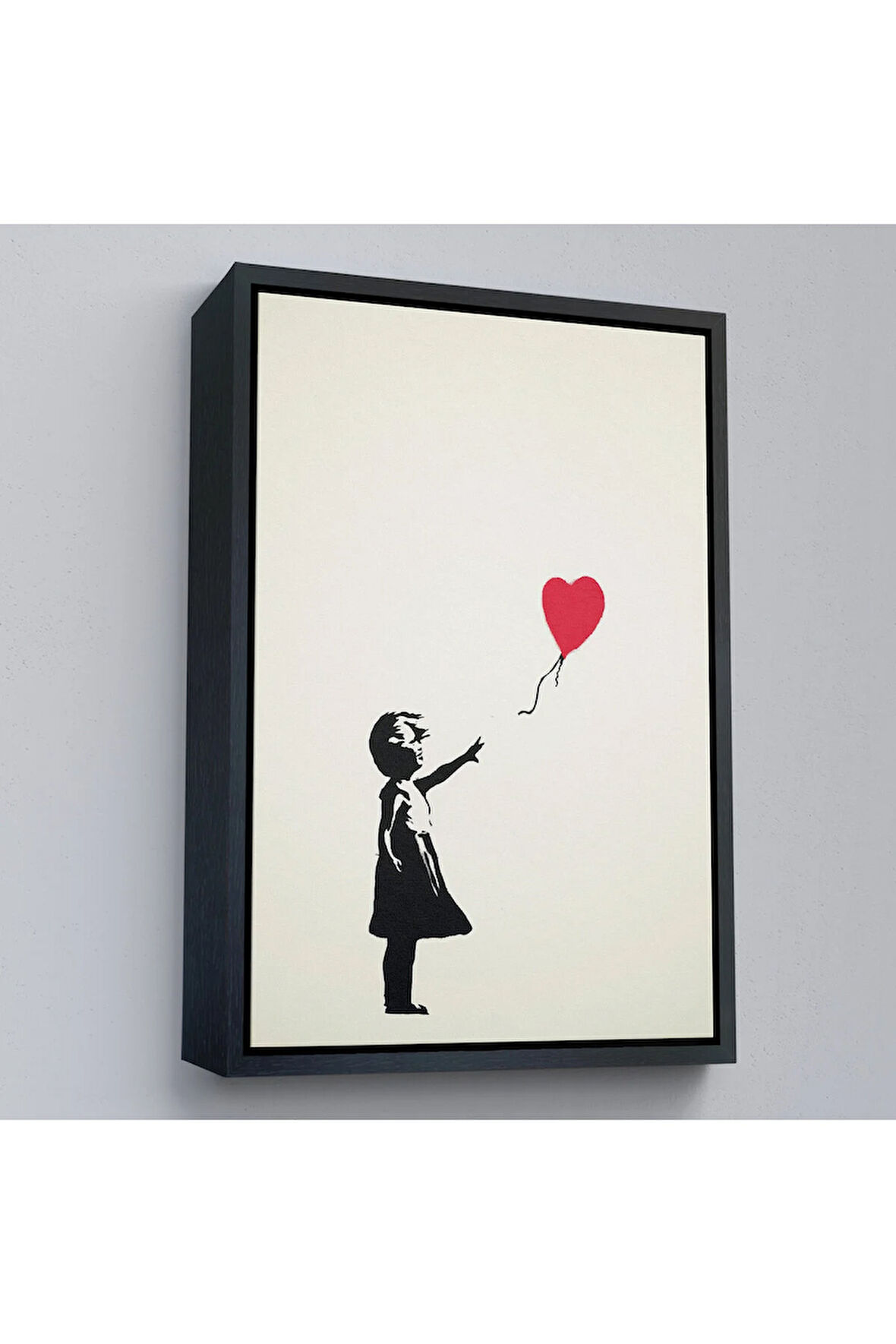 Ahşap Çerçeveli Banksy - Balonlu Kız Tablo - Girl With Balloon-7310