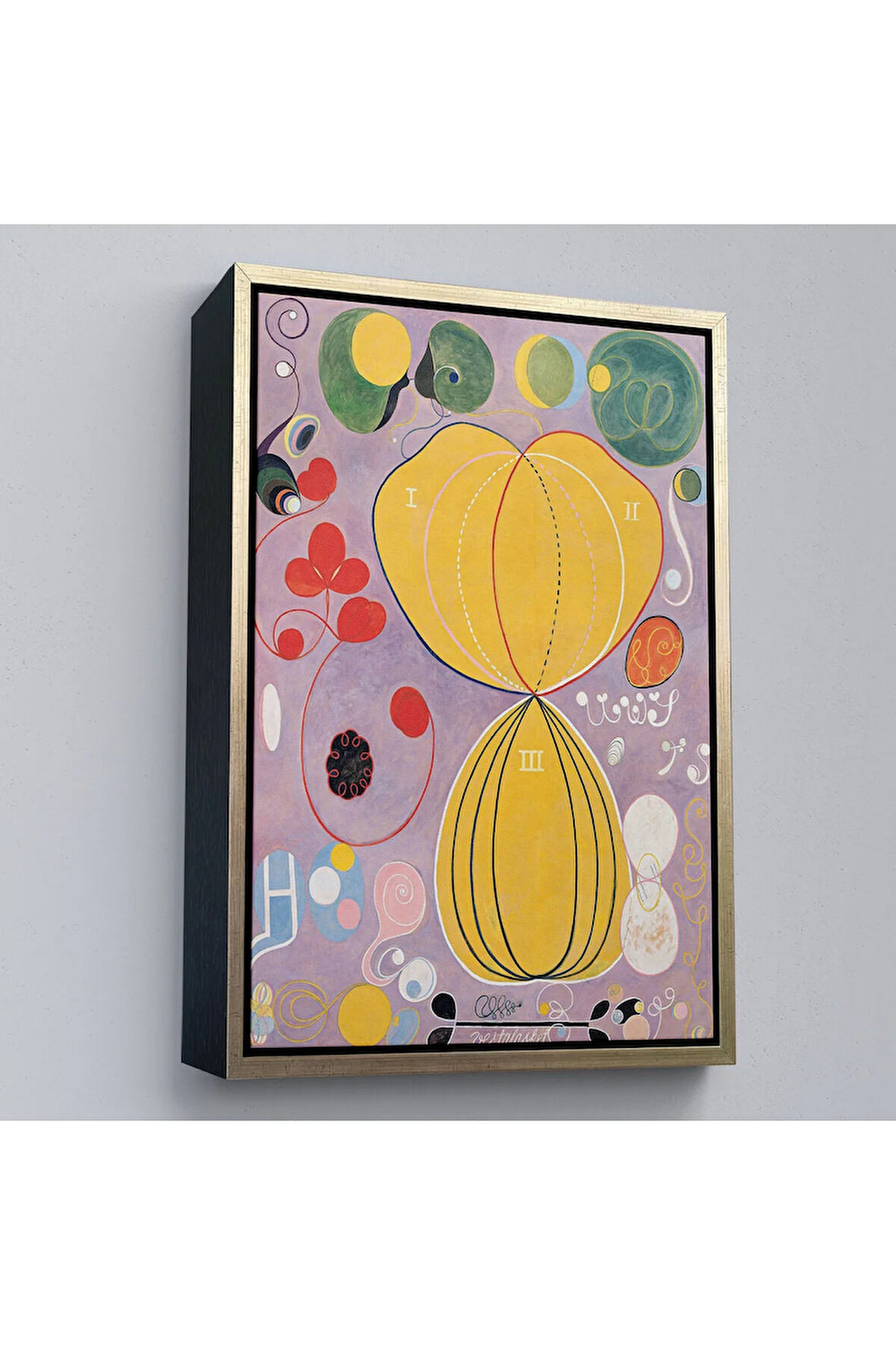 Ahşap Çerçeveli Hilma Af Klint - Renkli Soyut Tablo-7315