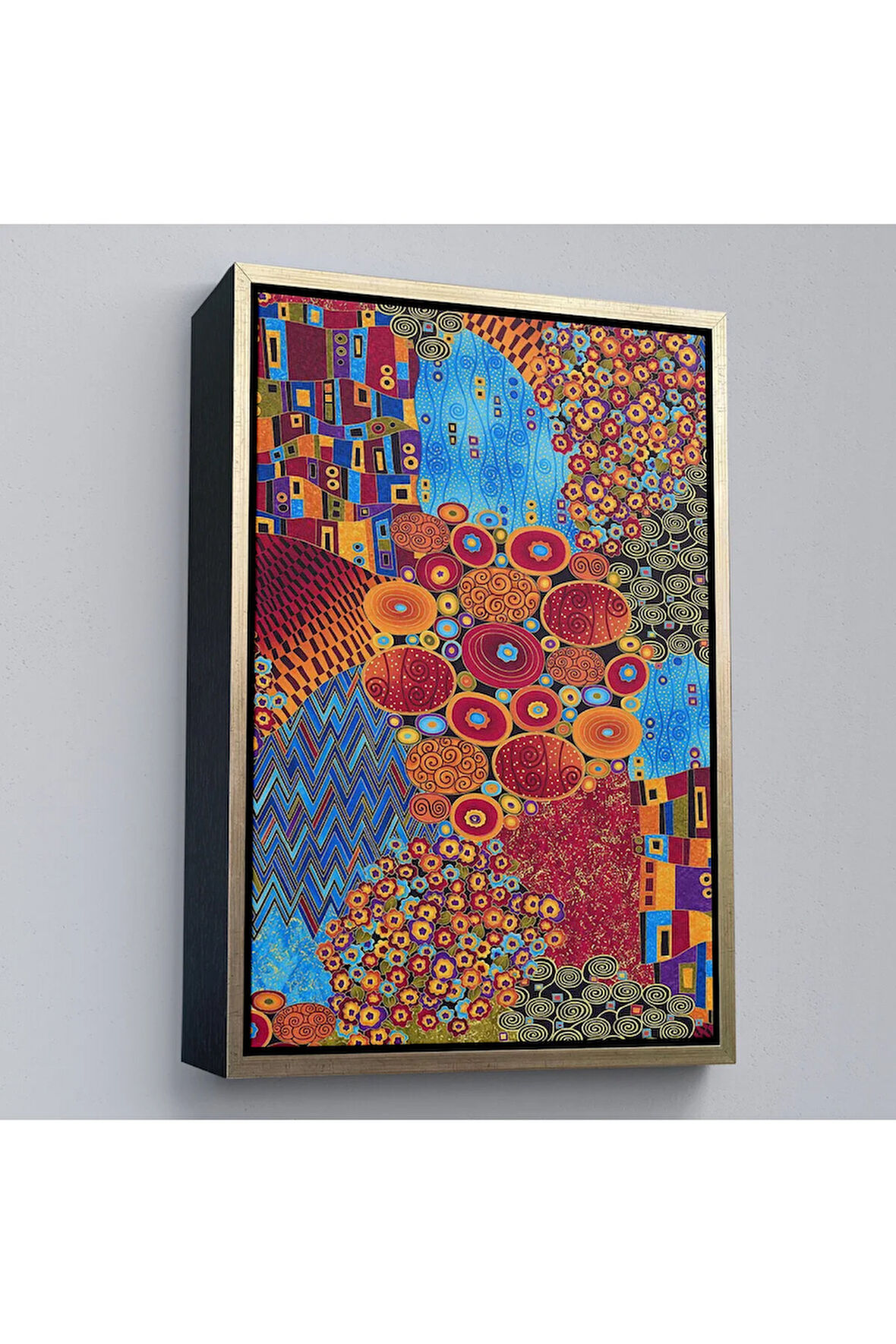 Ahşap Çerçeveli Gustav Klimt - Çiçek Bahçesi Tablo-7318