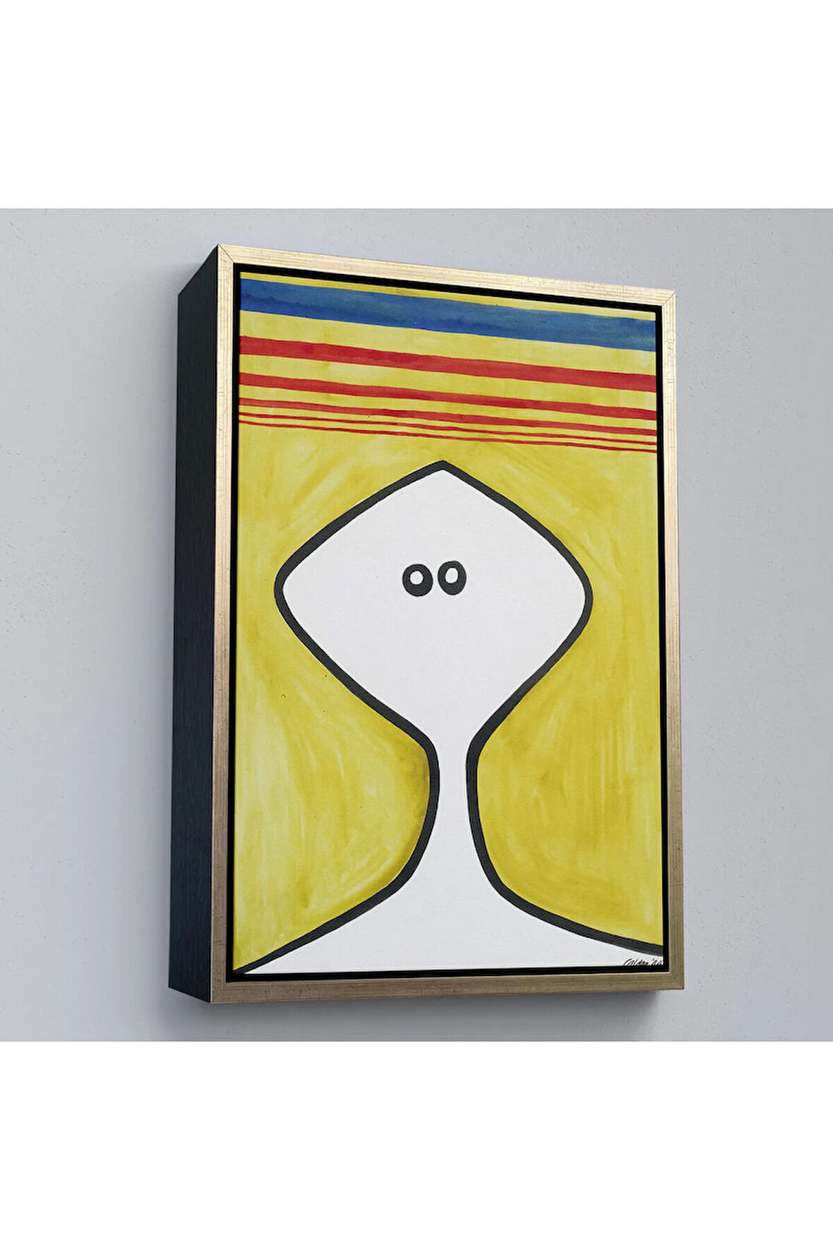 Ahşap Çerçeveli Alexander Calder - Soyut Kafa Tablosu - Head-7321