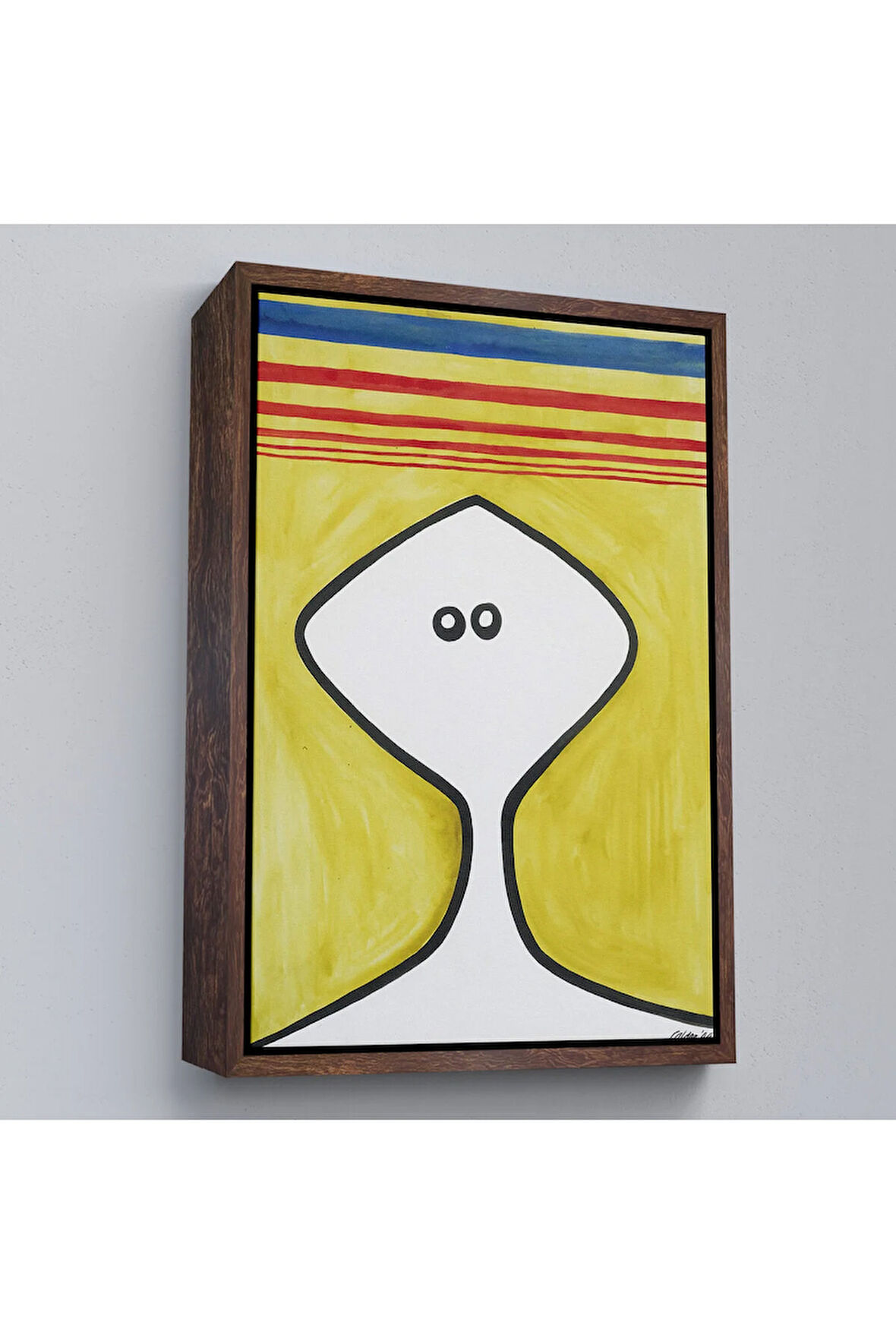 Ahşap Çerçeveli Alexander Calder - Soyut Kafa Tablosu - Head-7321