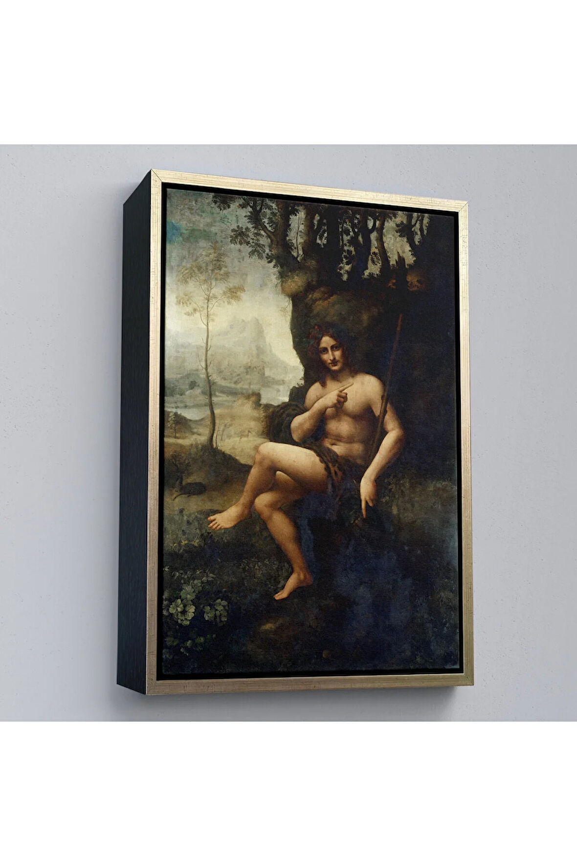 Ahşap Çerçeveli LeoTTÇ.KNVdo Da Vinci - Francesco Melzi - Bacchus Tablo-7351