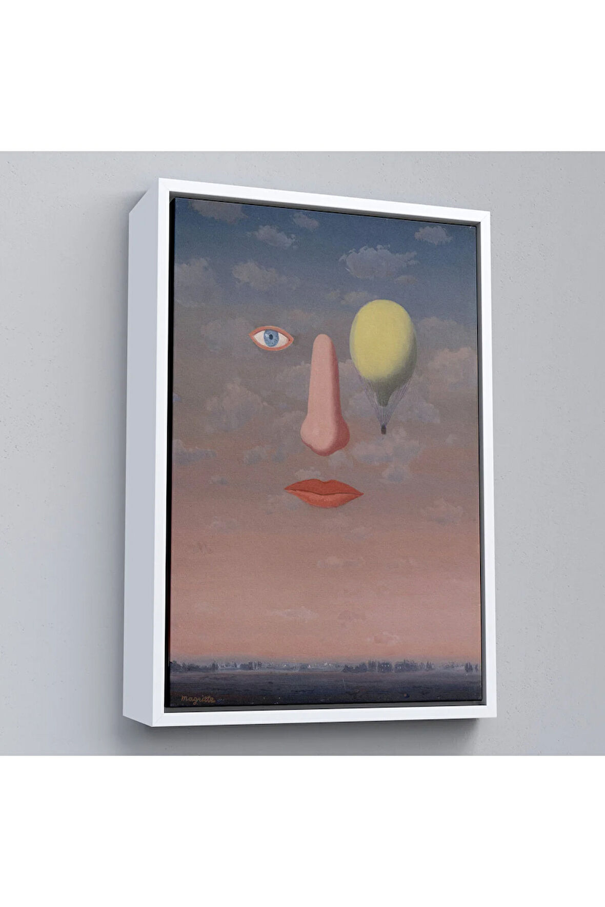 Ahşap Çerçeveli Rene Magritte - Güzel İlişkiler Tablosu - Les Belles Relations-7353