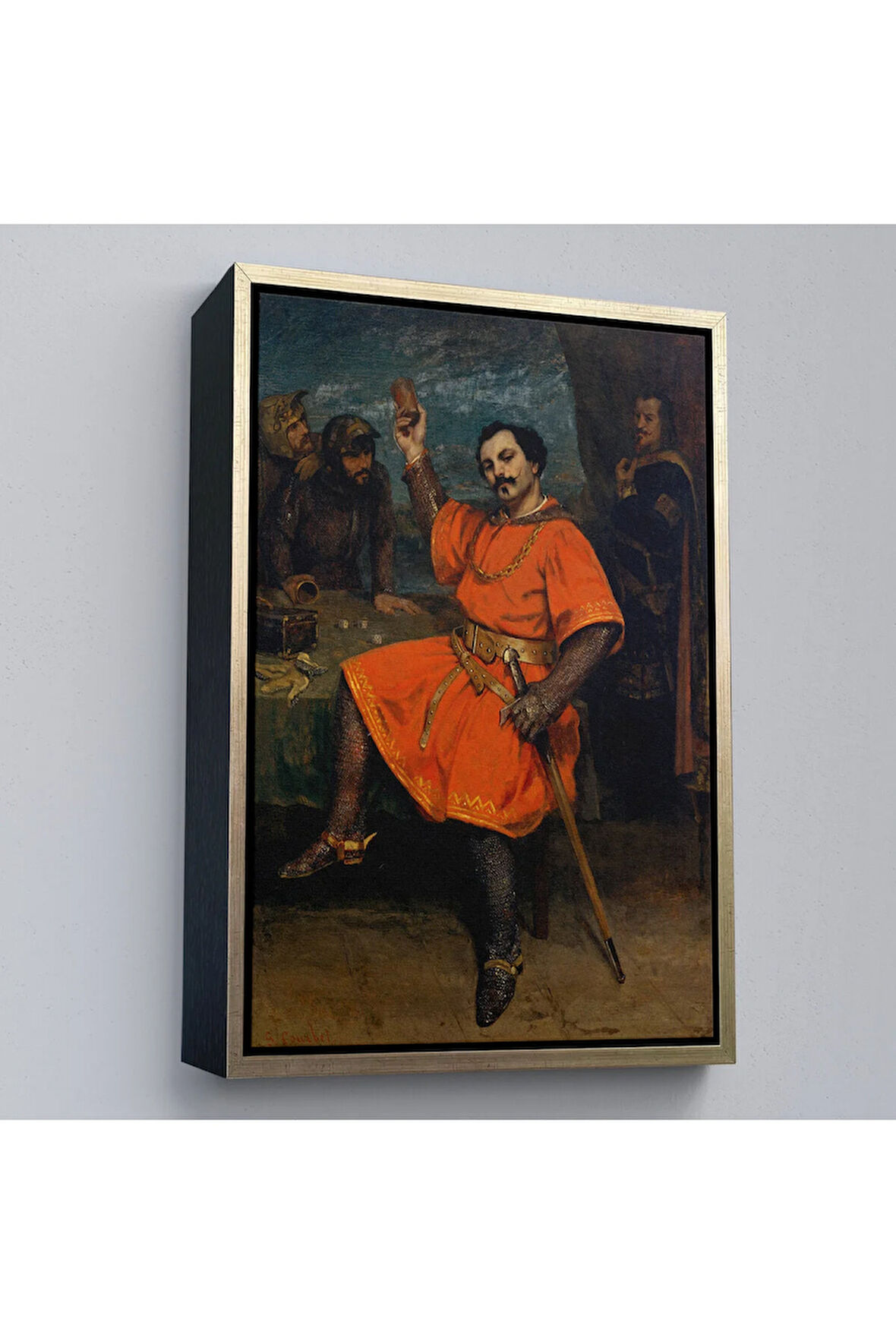 Ahşap Çerçeveli Gustave Courbet - Louis Gueymard Şeytan Robert Rolünde Tablo-7356