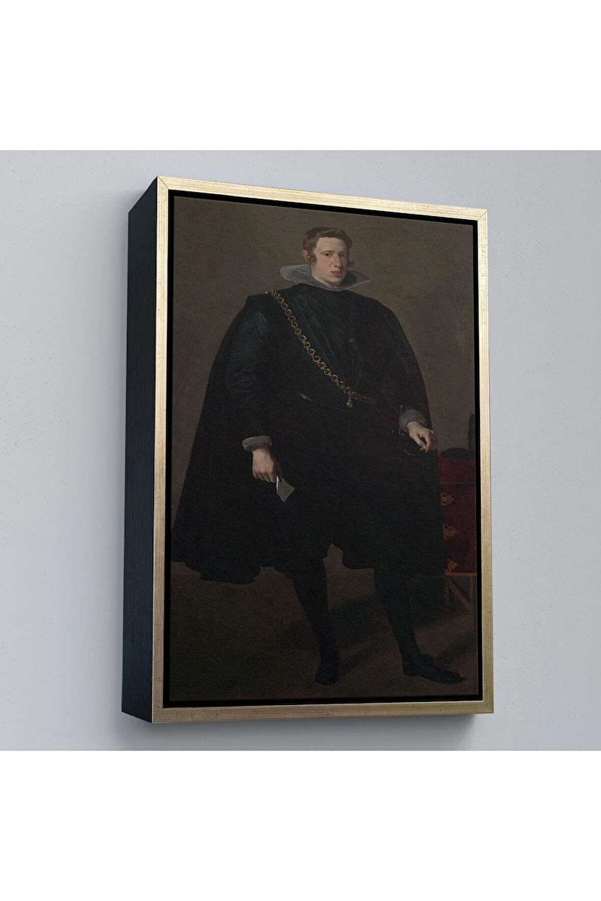 Ahşap Çerçeveli Velazquez Diego - Philip Iv İspanya Ve Portekiz Kralı Tablosu-7368