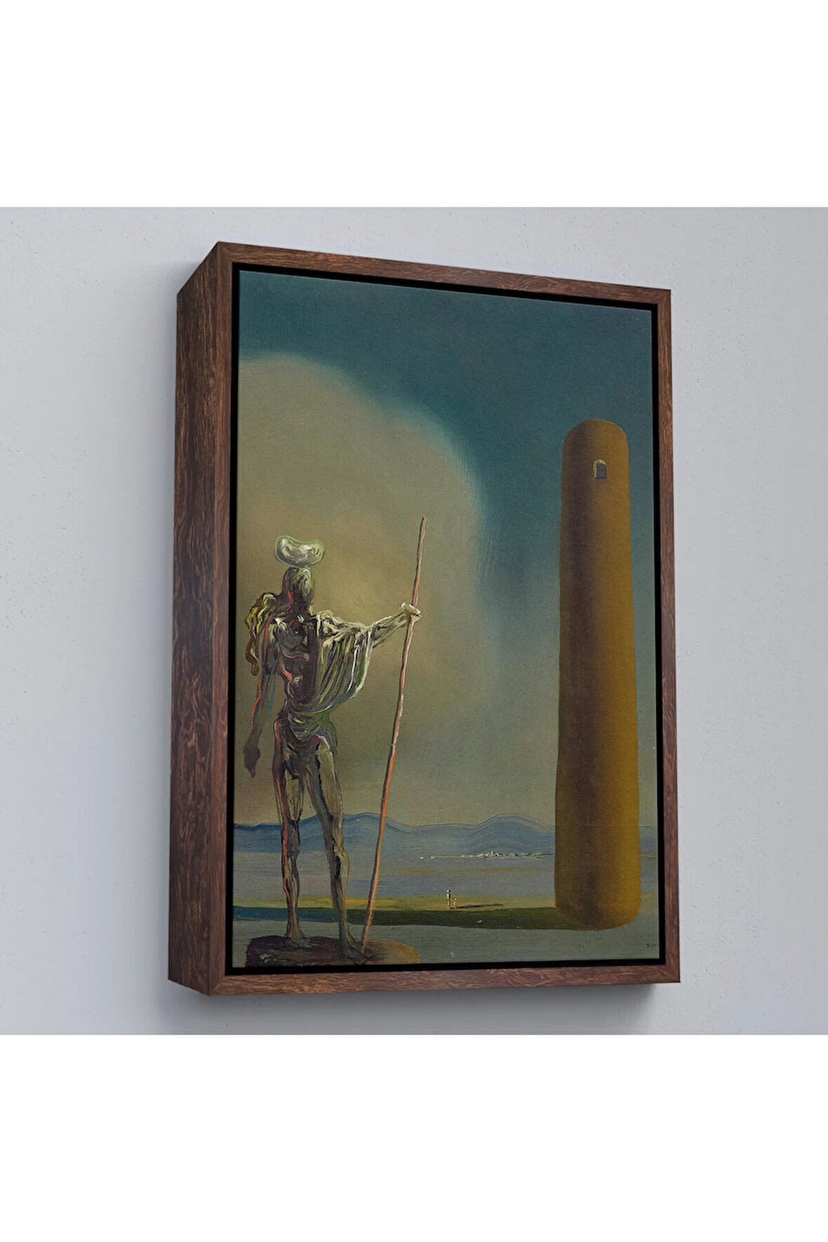 Ahşap Çerçeveli Salvador Dali - Kuledeki Şövalye Tablosu - Le Cavalier A La Tour-7399