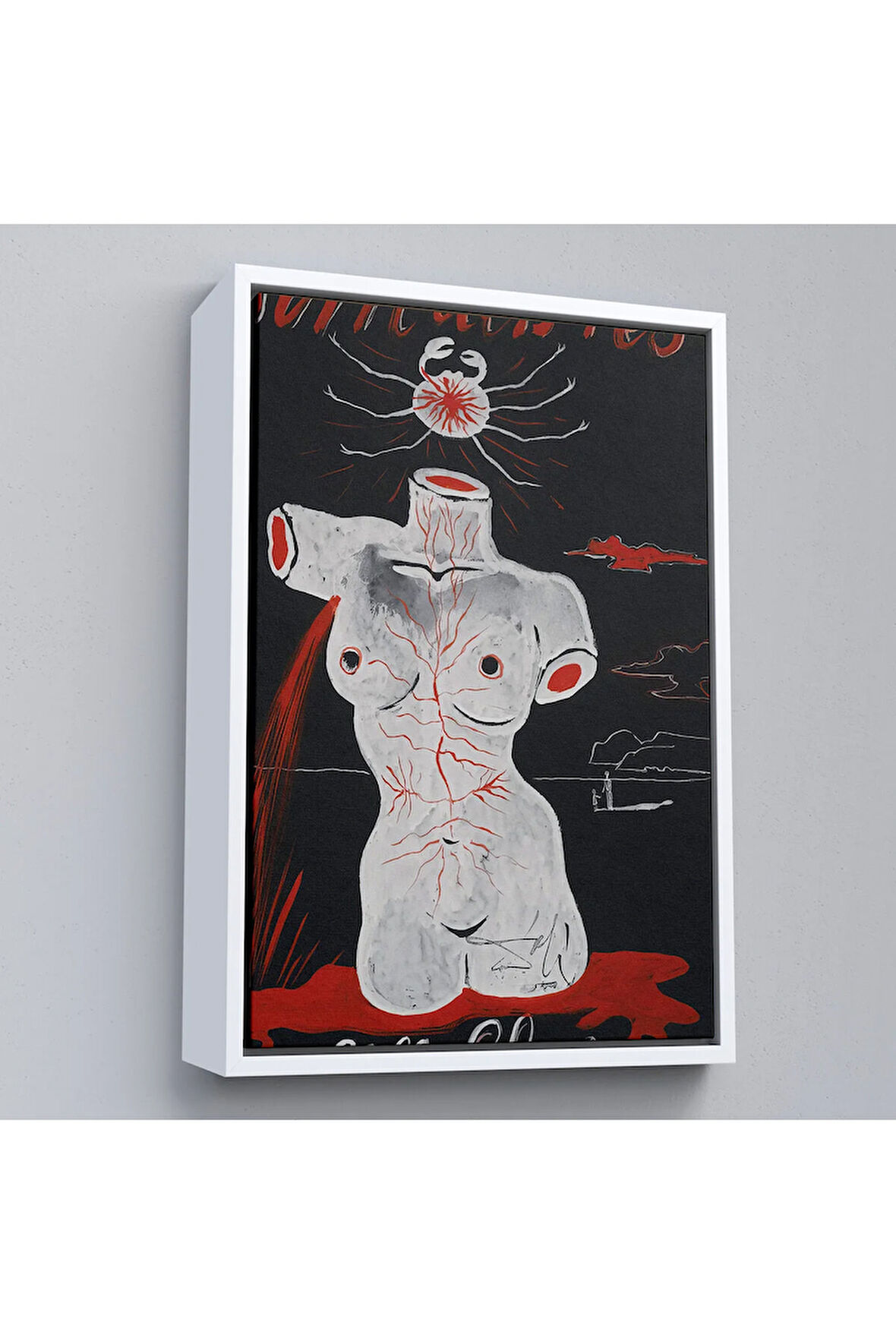 Ahşap Çerçeveli Salvador Dali - Gerçeküstü Soyut Tablo-7402