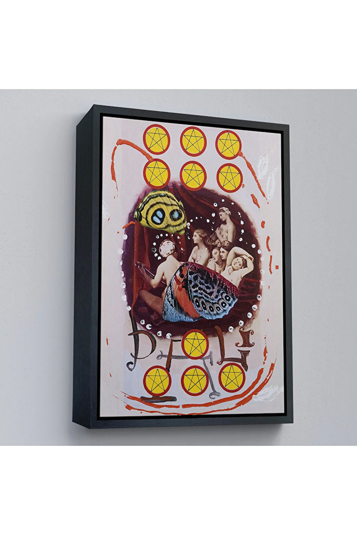 Ahşap Çerçeveli Salvador Dali - On Pentagram Tablo-7403