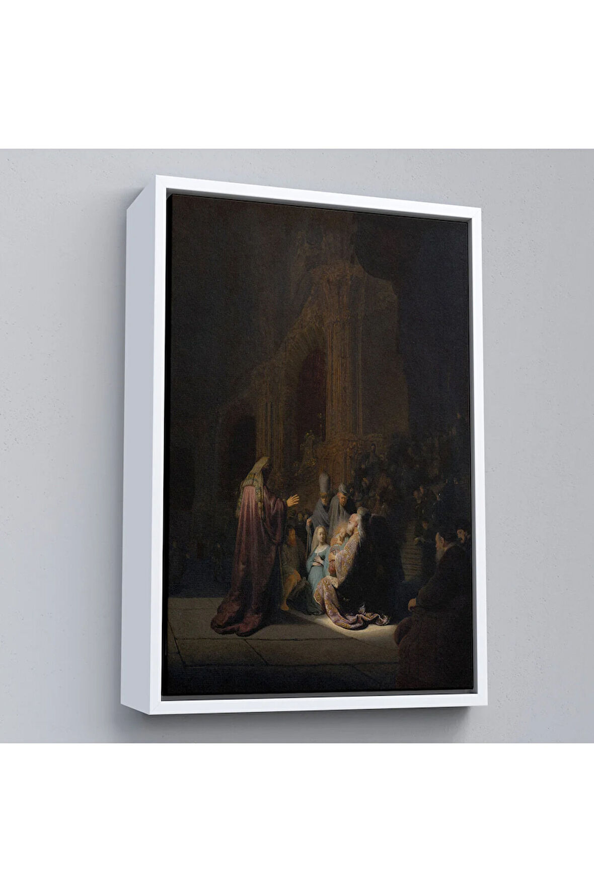 Ahşap Çerçeveli Rembrandt Van Rijn Simeon - Tapınakta Övgü Şarkısı Tablo-7408