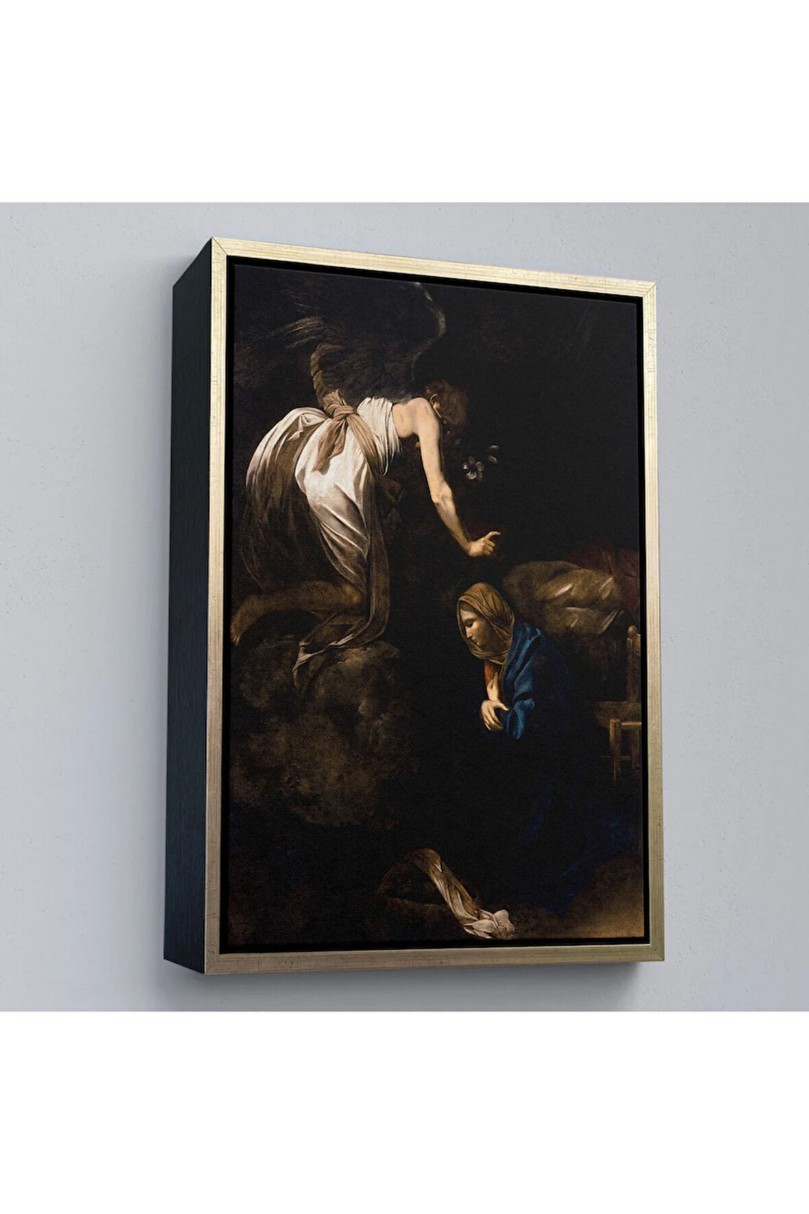 Ahşap Çerçeveli Caravaggio - Duyuru Tablosu - Annunciation-7420