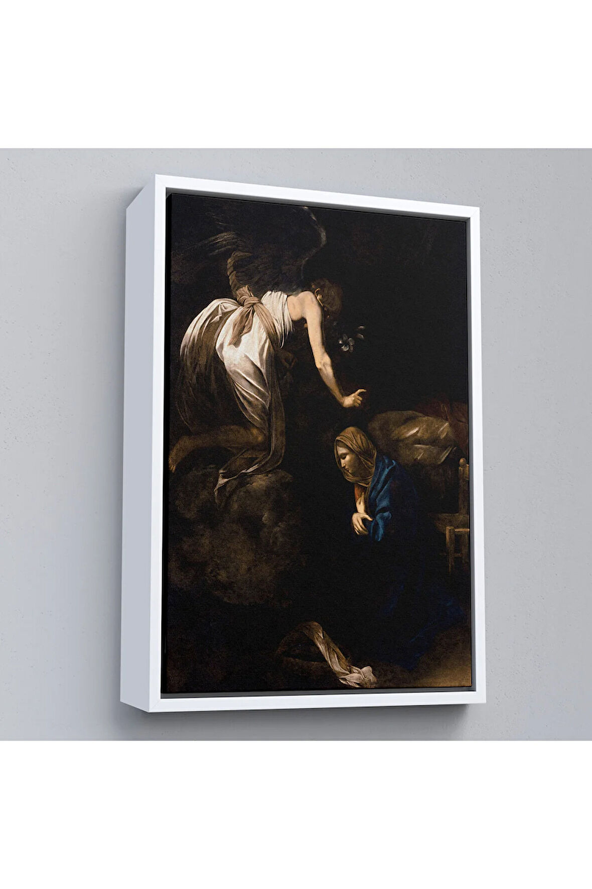 Ahşap Çerçeveli Caravaggio - Duyuru Tablosu - Annunciation-7420