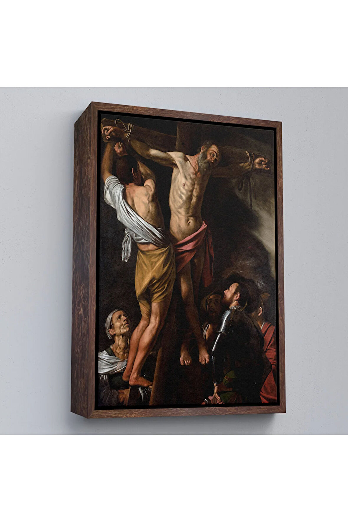 Ahşap Çerçeveli Caravaggio - Aziz Andrew'Un Çarmıha Gerilmesi Tablo - The Crucifixion Of Saint Andrew-7424