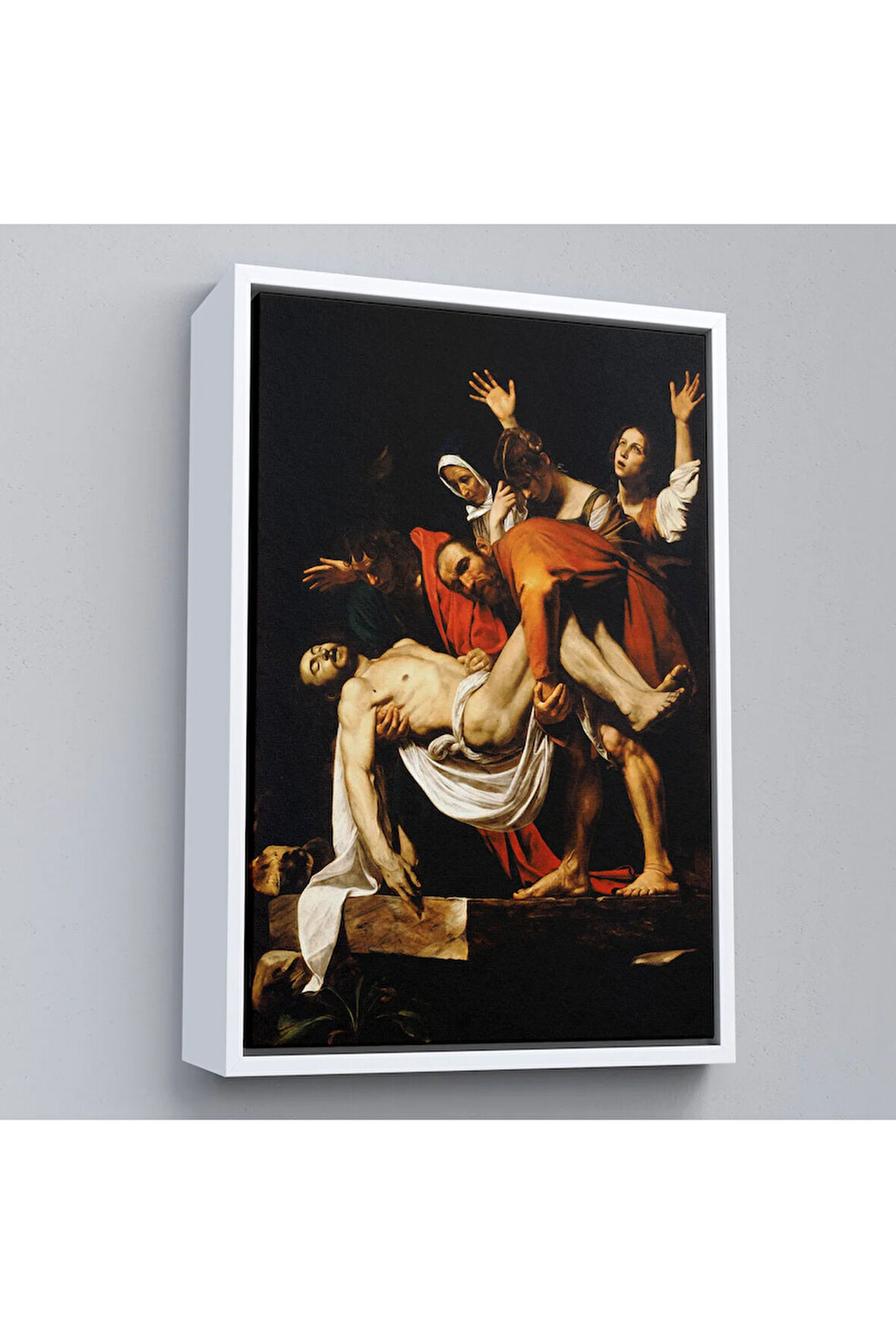 Ahşap Çerçeveli Caravaggio - İsa'Nın Gömülmesi Tablo - The Entombment Of Christ-7427