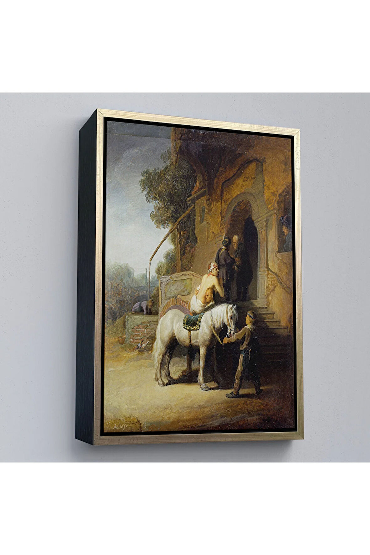 Ahşap Çerçeveli Rembrandt - İyi Samiriyeli Tablo - The Good Samaritan-7430