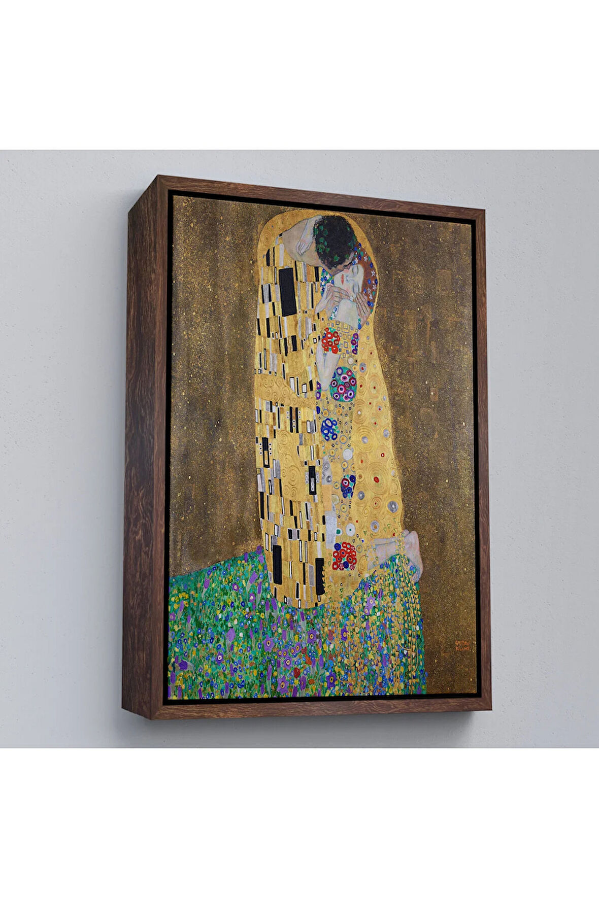 Ahşap Çerçeveli Gustav Klimt'İn Öpücüğü Tablo - The Kiss By Gustav Klimt-7432