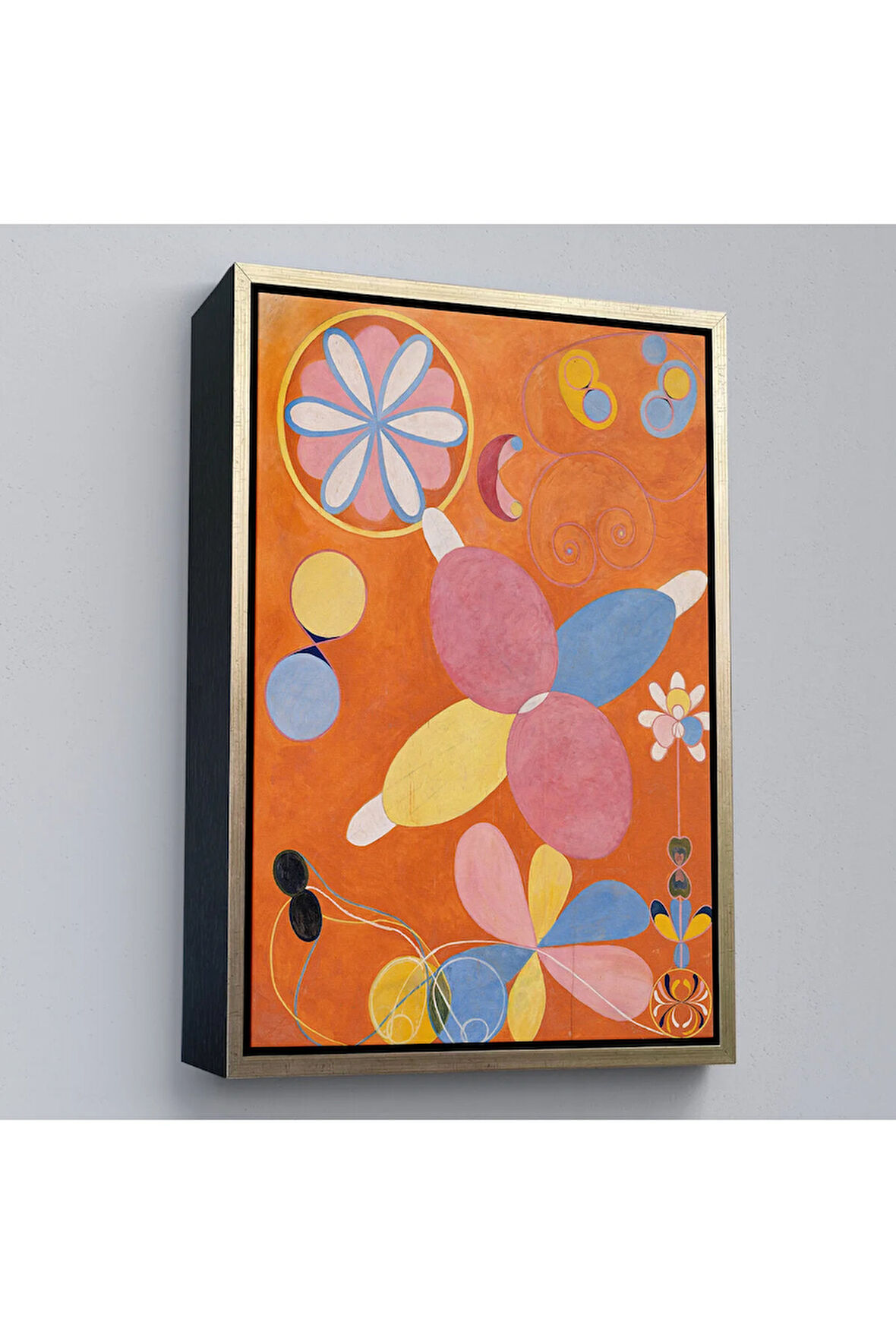 Ahşap Çerçeveli Hilma Af Klint - Turuncu Tablo - The Ten Largest No-7435