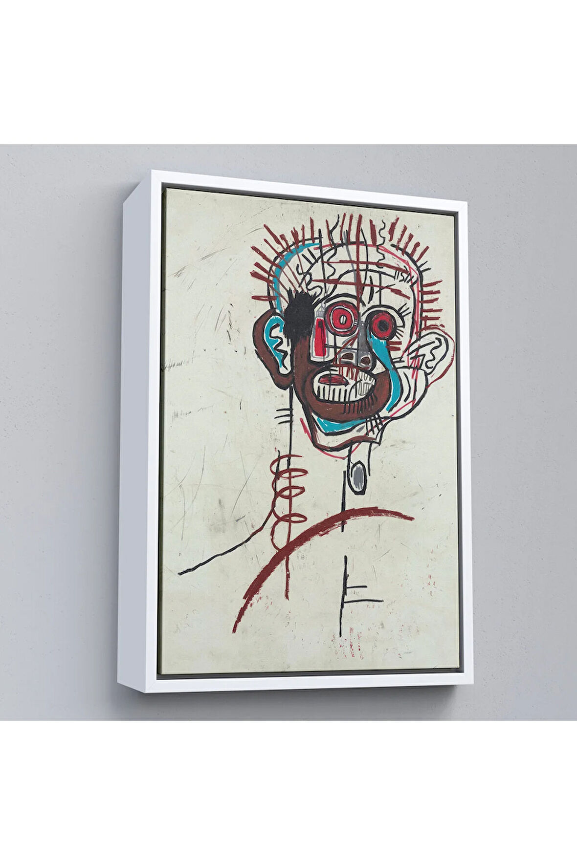 Ahşap Çerçeveli Jean-Michel Basquiat - İsimsiz Tablo - Untitled-7441