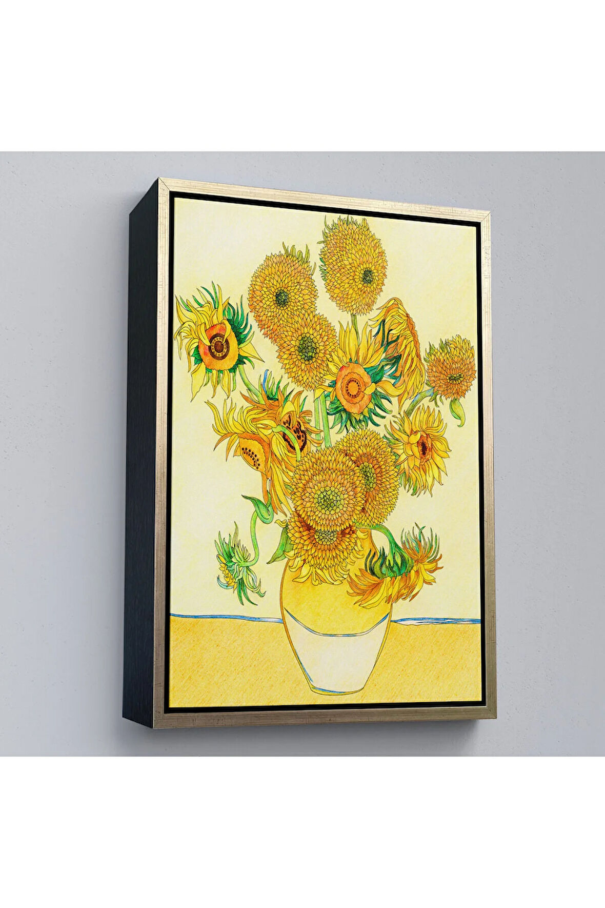 Ahşap Çerçeveli Vincent Van Gogh - Ayçiçekleri Tablo-7447