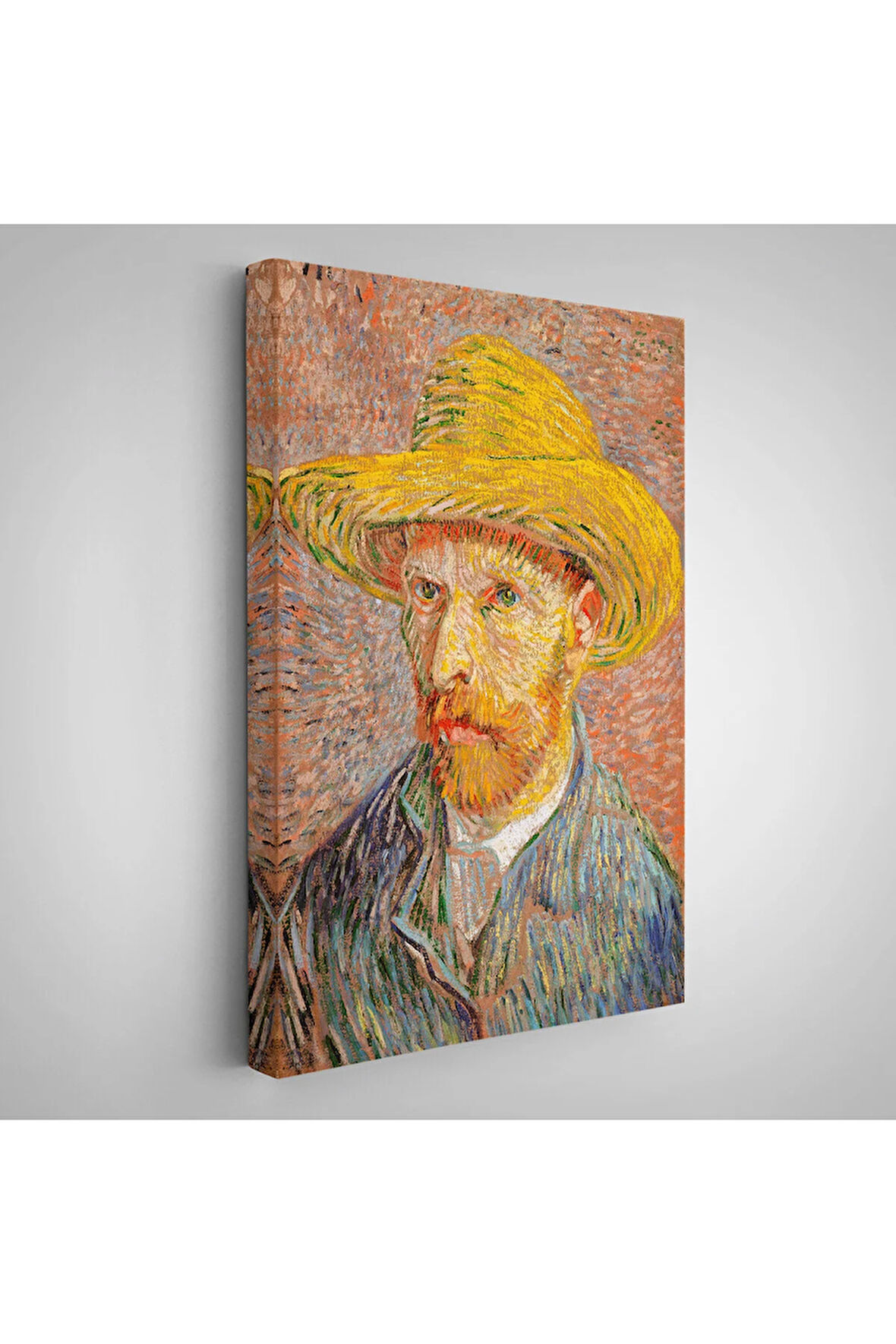 Vincent Van Gogh - Hasır Şapkalı Otoportre Tablosu-7449