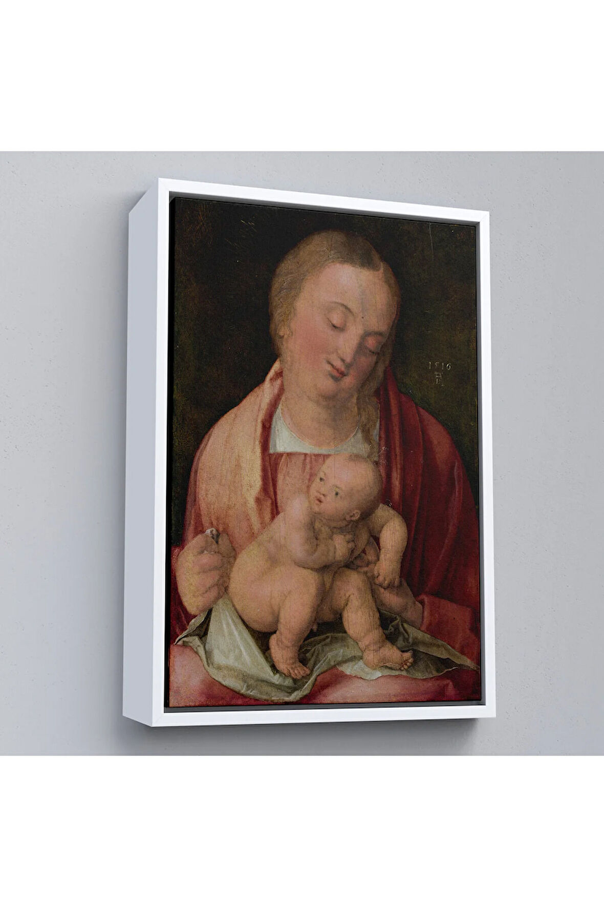Ahşap Çerçeveli Albrecht Dürer - Bakire Ve Çocuk Tablosu - Virgin And Child-7483