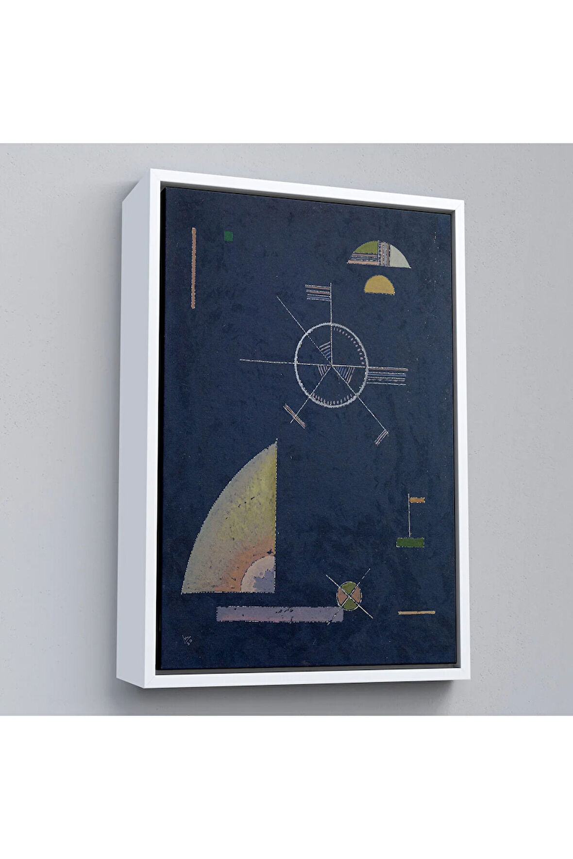 Ahşap Çerçeveli Wassily Kandinsky - Donuk Gri Tablosu-7489