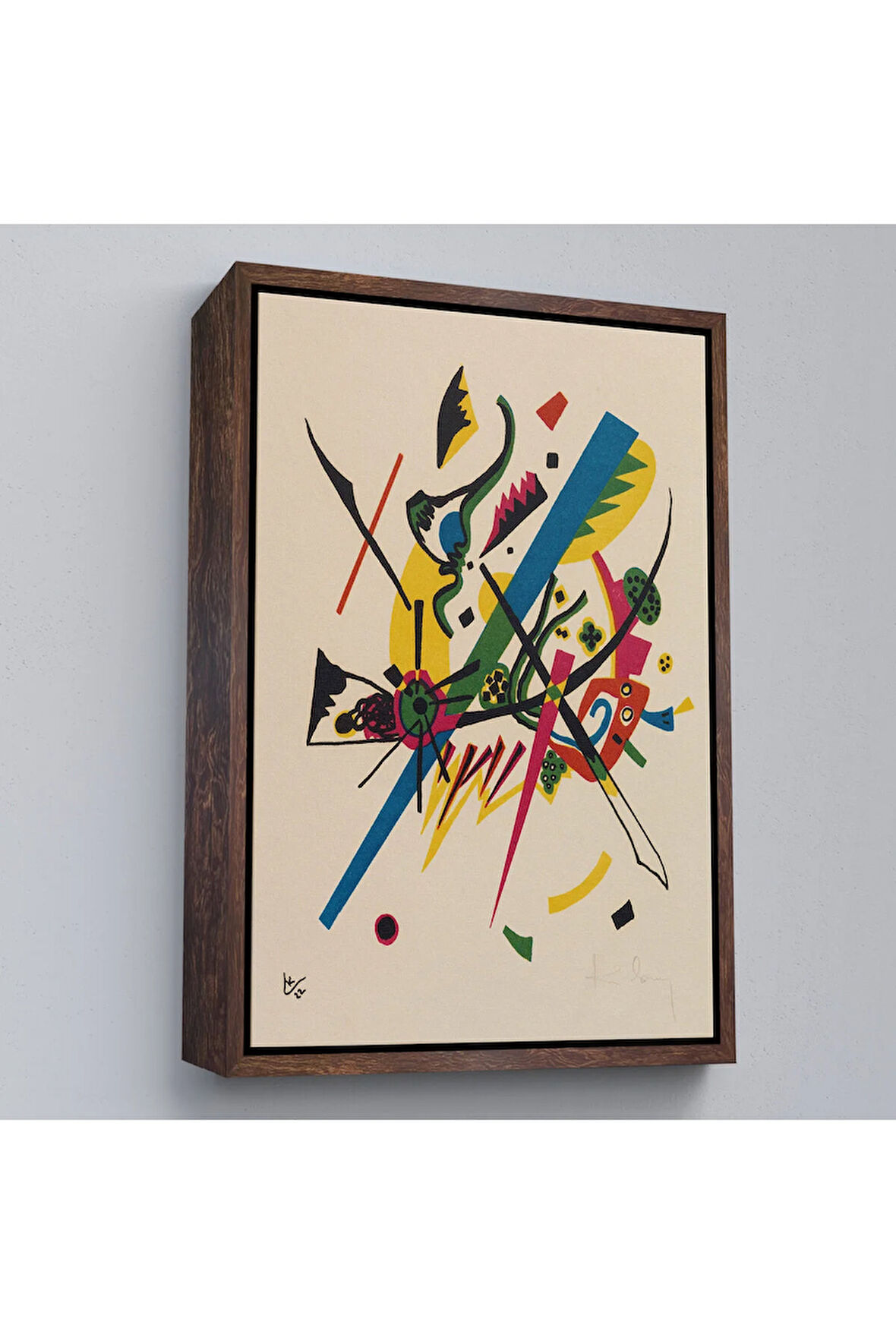 Ahşap Çerçeveli Wassily Kandinsky - Küçük Dünyalar Tablosu - Small Worlds-7495