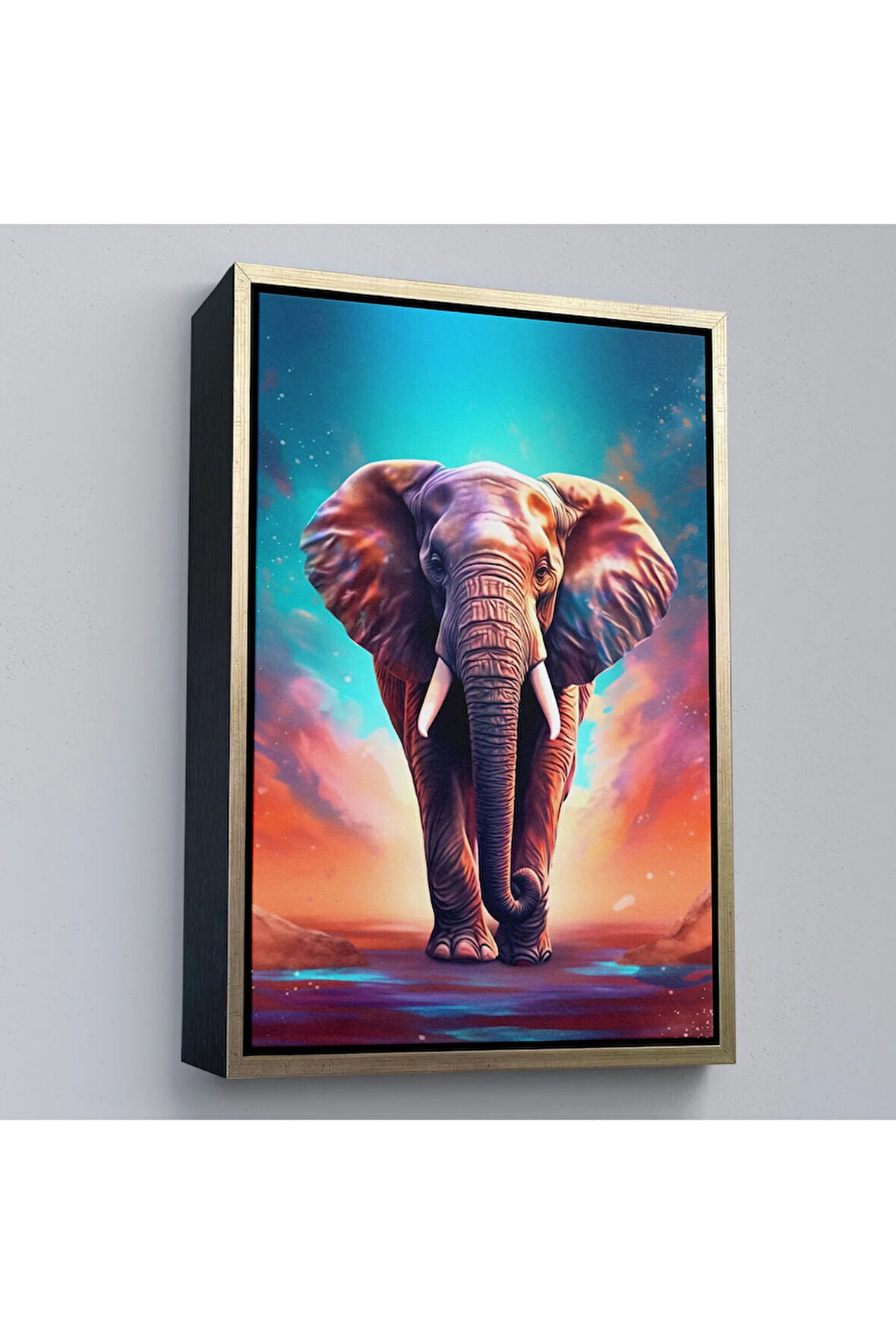 Ahşap Çerçeveli Yürüyen Fil Tablo-7546