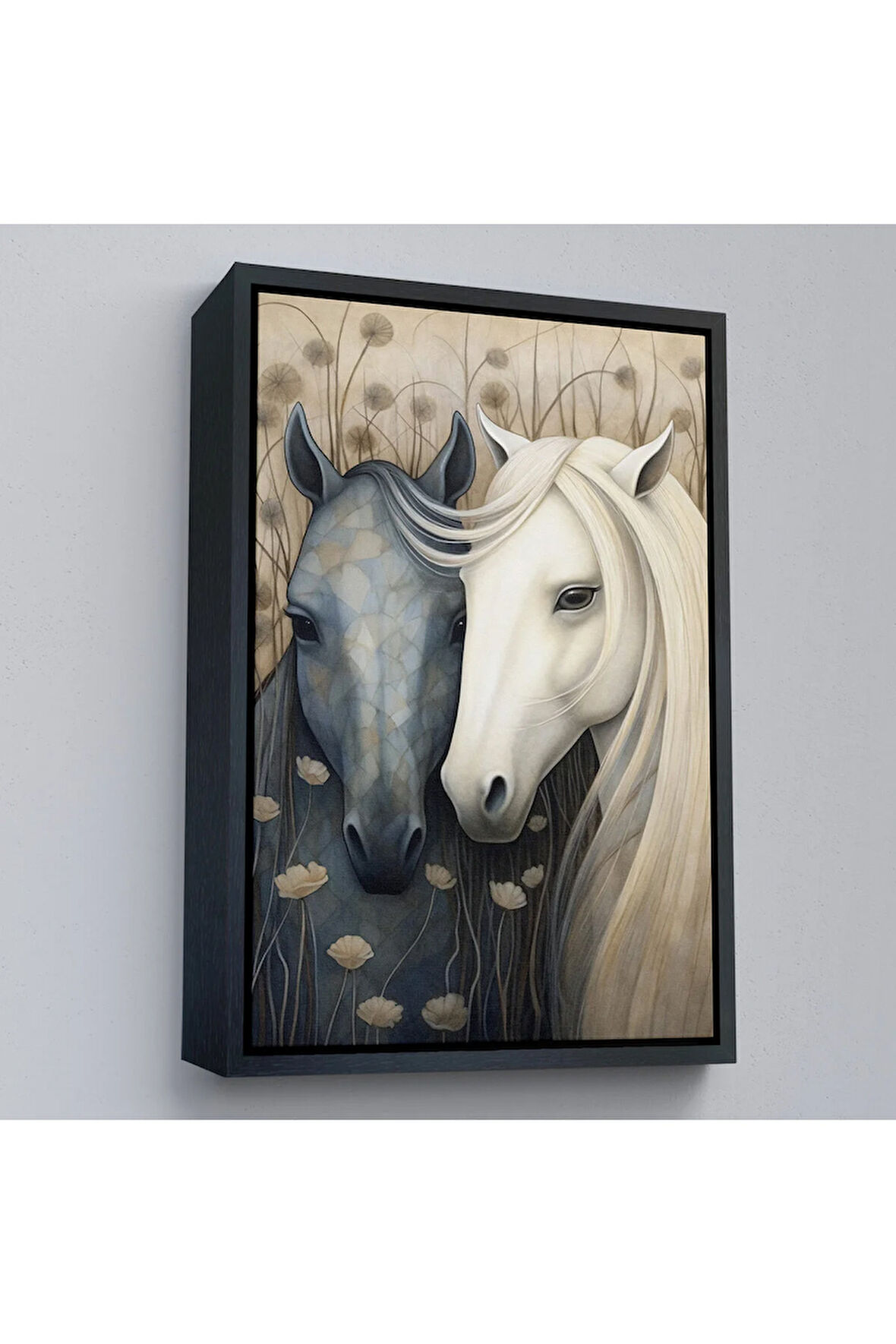 Ahşap Çerçeveli At Çifti Tablo-7549