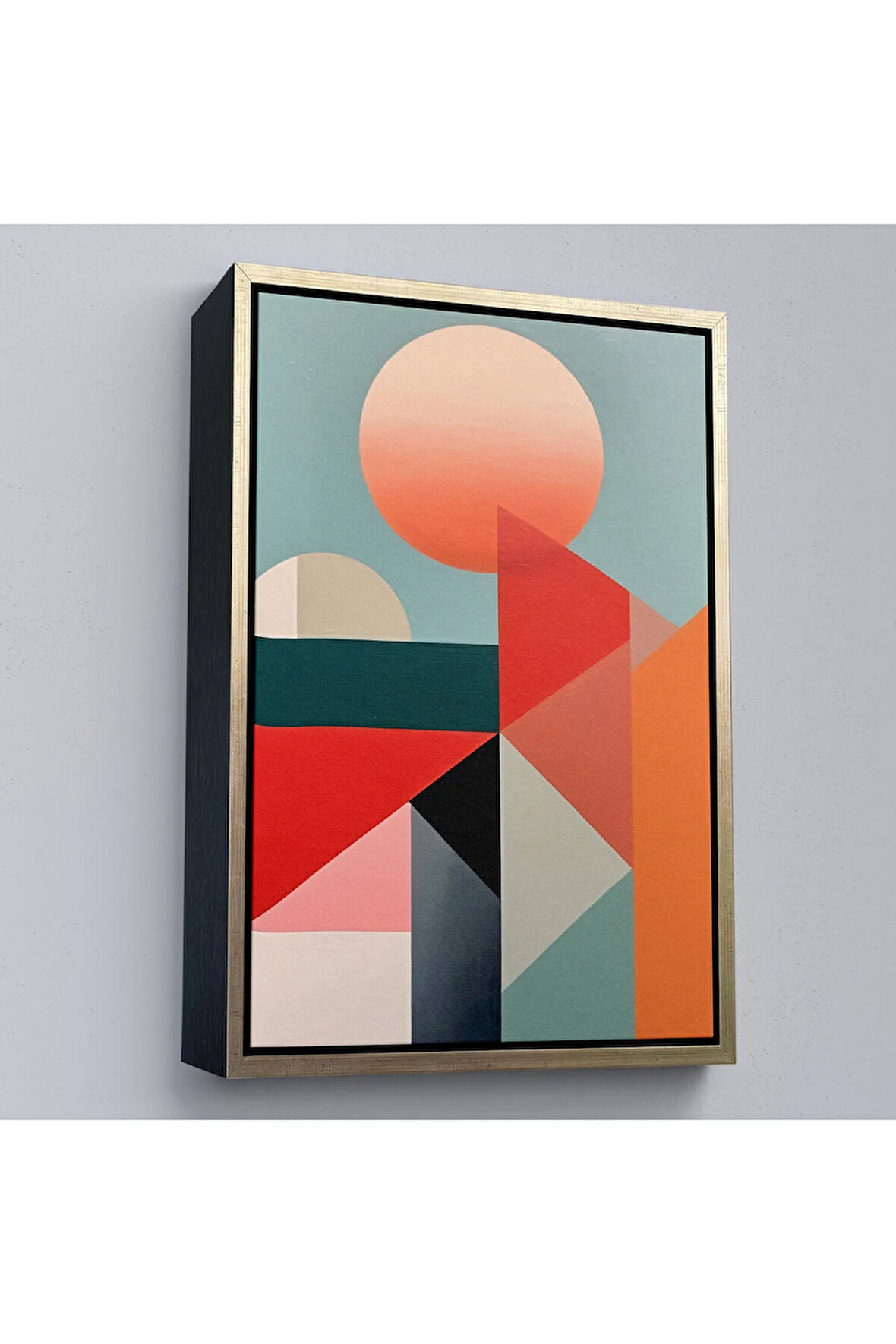 Ahşap Çerçeveli Modern Desenli Soyut Tablo-7553