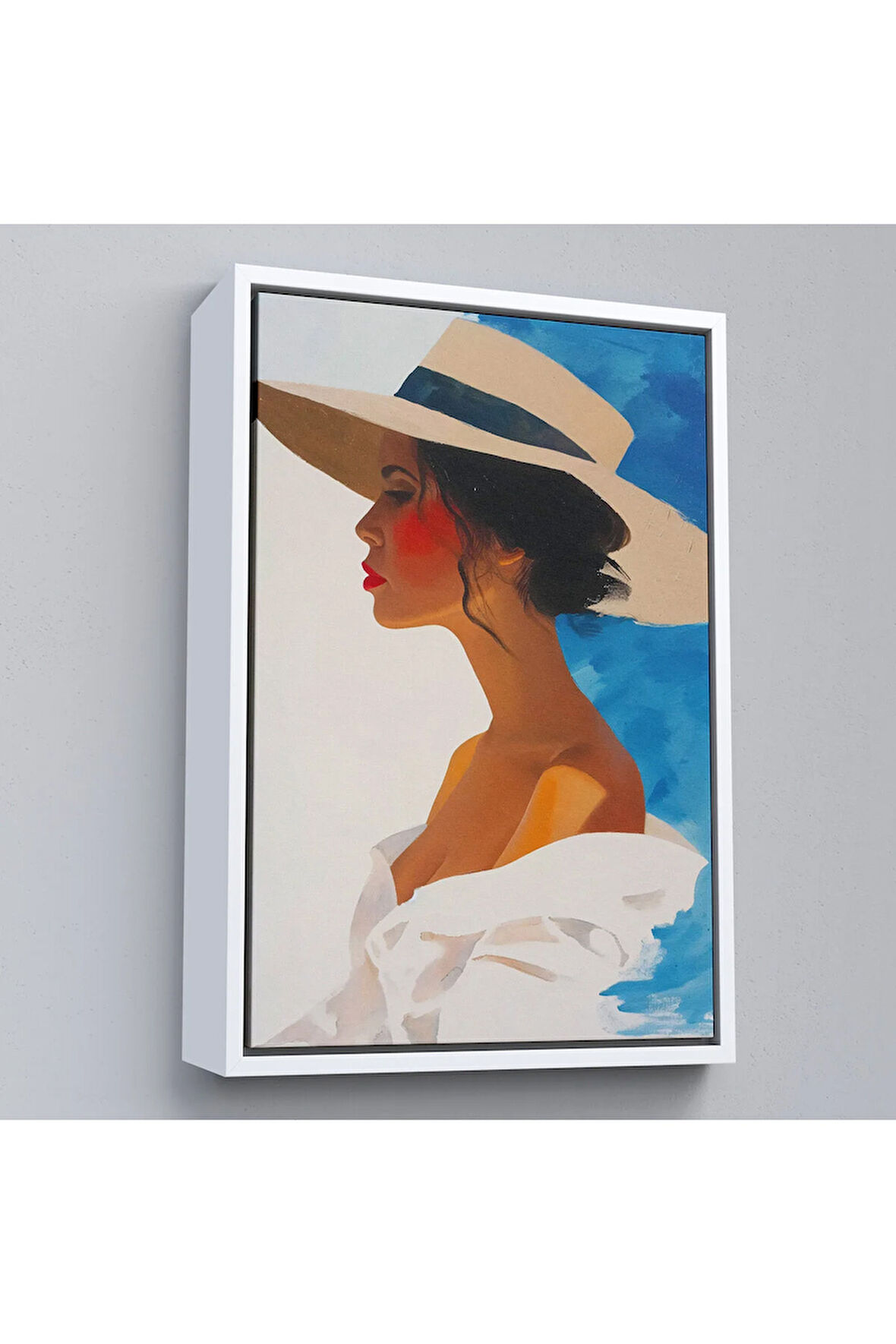Ahşap Çerçeveli Güzel Retro Kadın Tablosu-7557