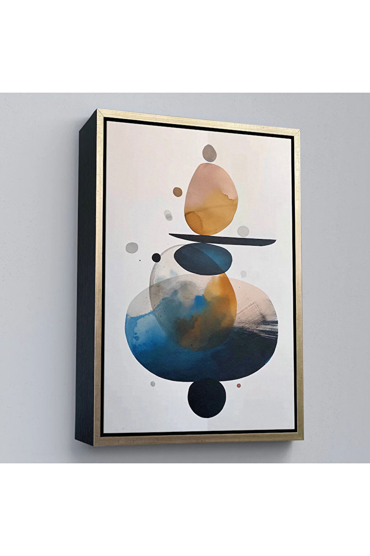 Ahşap Çerçeveli Suluboya Çalışması Denge Tablosu-7562