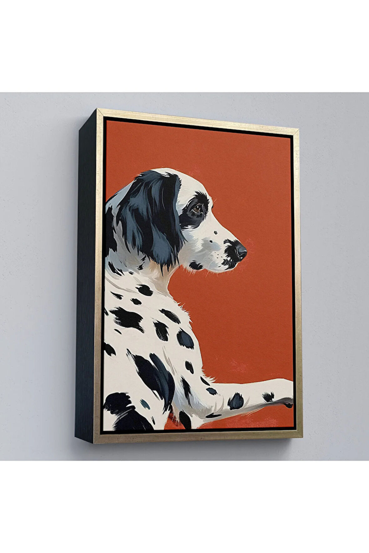 Ahşap Çerçeveli Sevimli Dalmaçyalı Köpek Tablo-7578