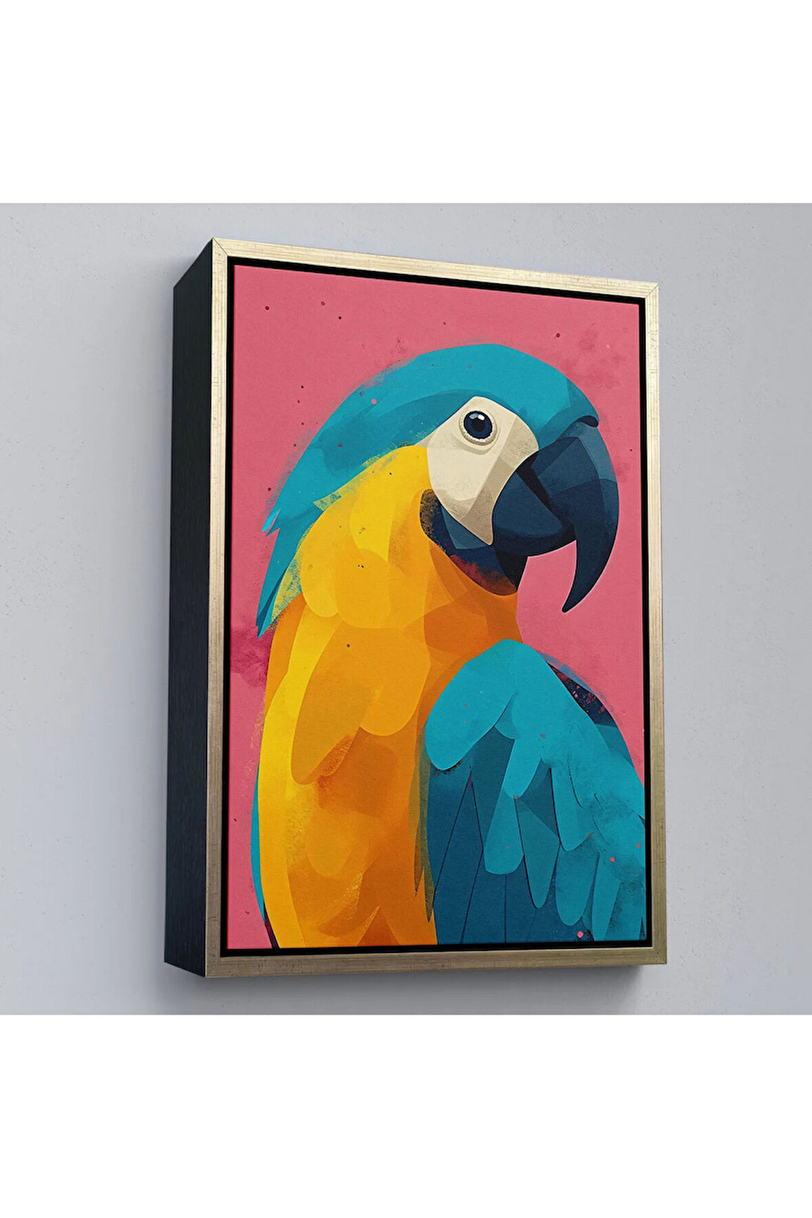 Ahşap Çerçeveli Renkli Ara Papağanı Tablo-7579
