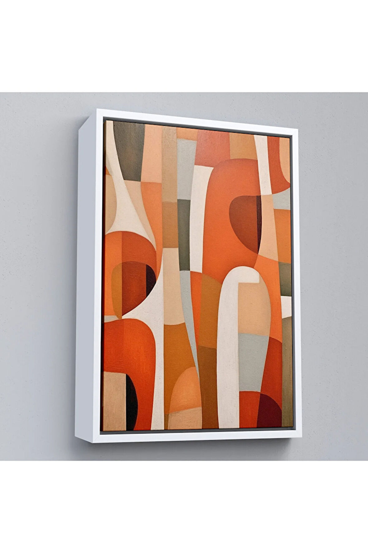 Ahşap Çerçeveli Geometrik Desenli Soyut Tablo-7628