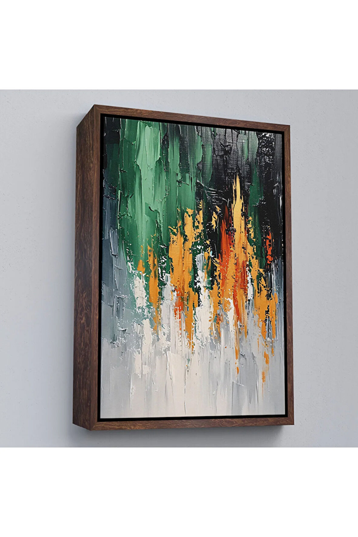 Ahşap Çerçeveli Yağlıboya Görünümlü Soyut Tablo-7633