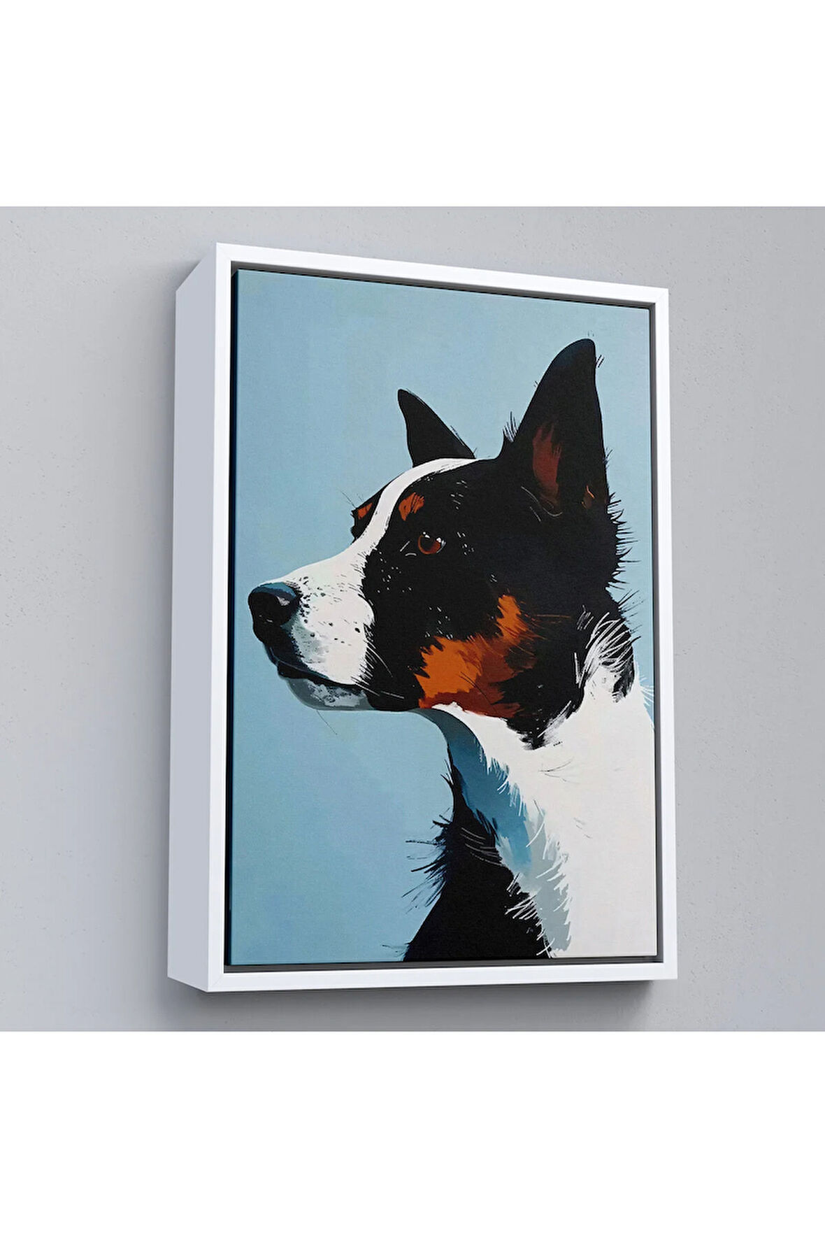 Ahşap Çerçeveli Sevimli Köpek Tablosu-7635