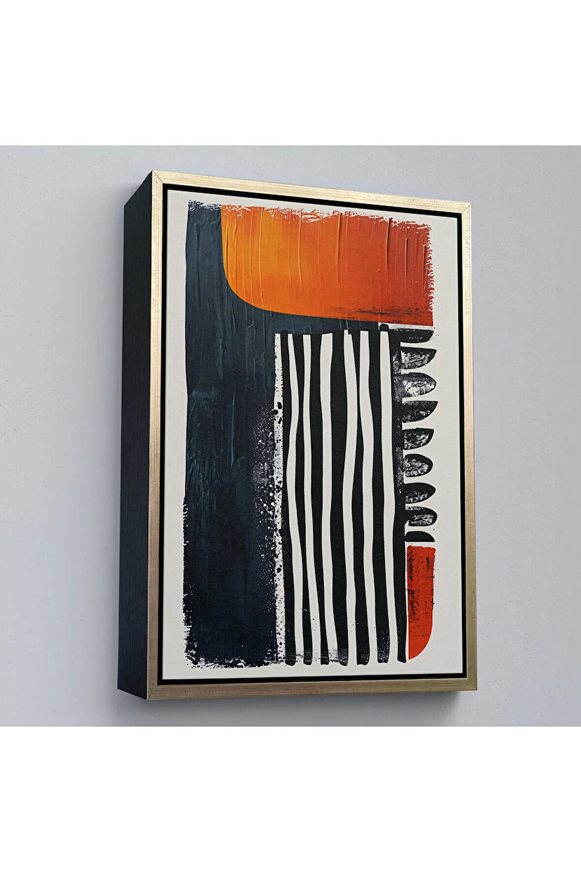 Ahşap Çerçeveli Yağlıboya Görünümlü Soyut Tablo-7657